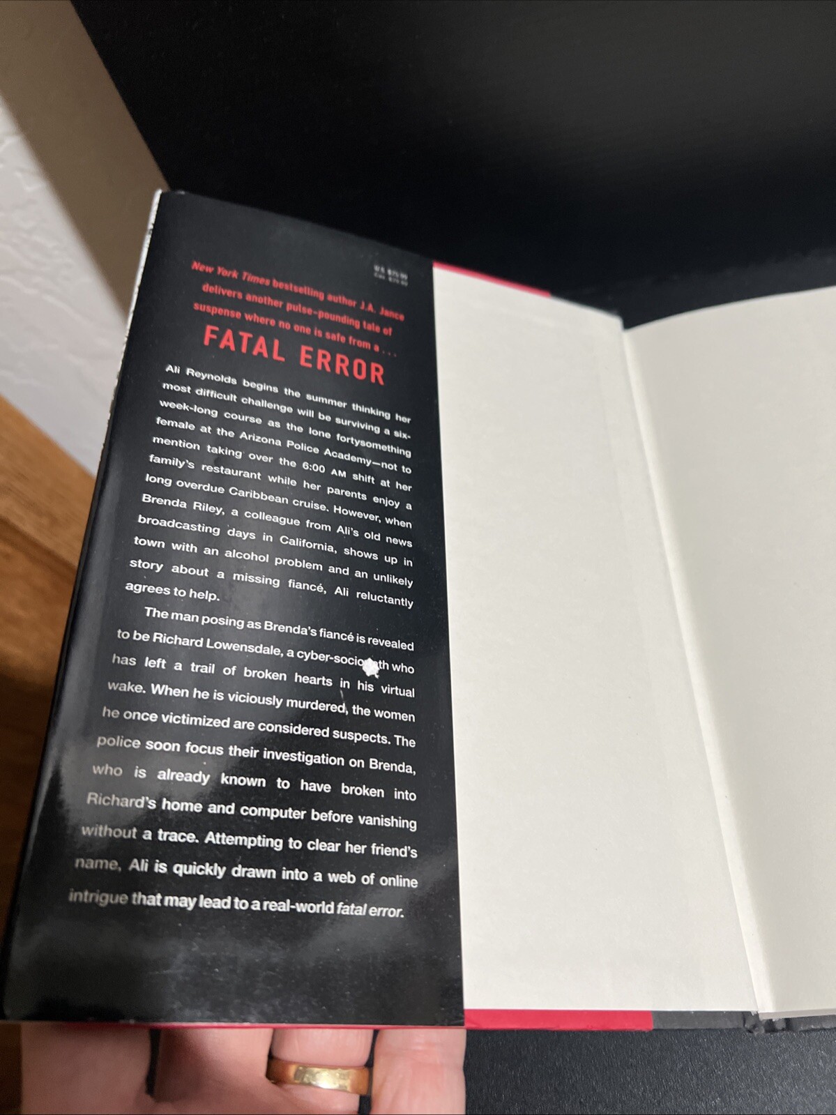 SIGNED 1st Edition 1st Printing Fatal Error by J. A. Jance 2011 HC DJ Thriller