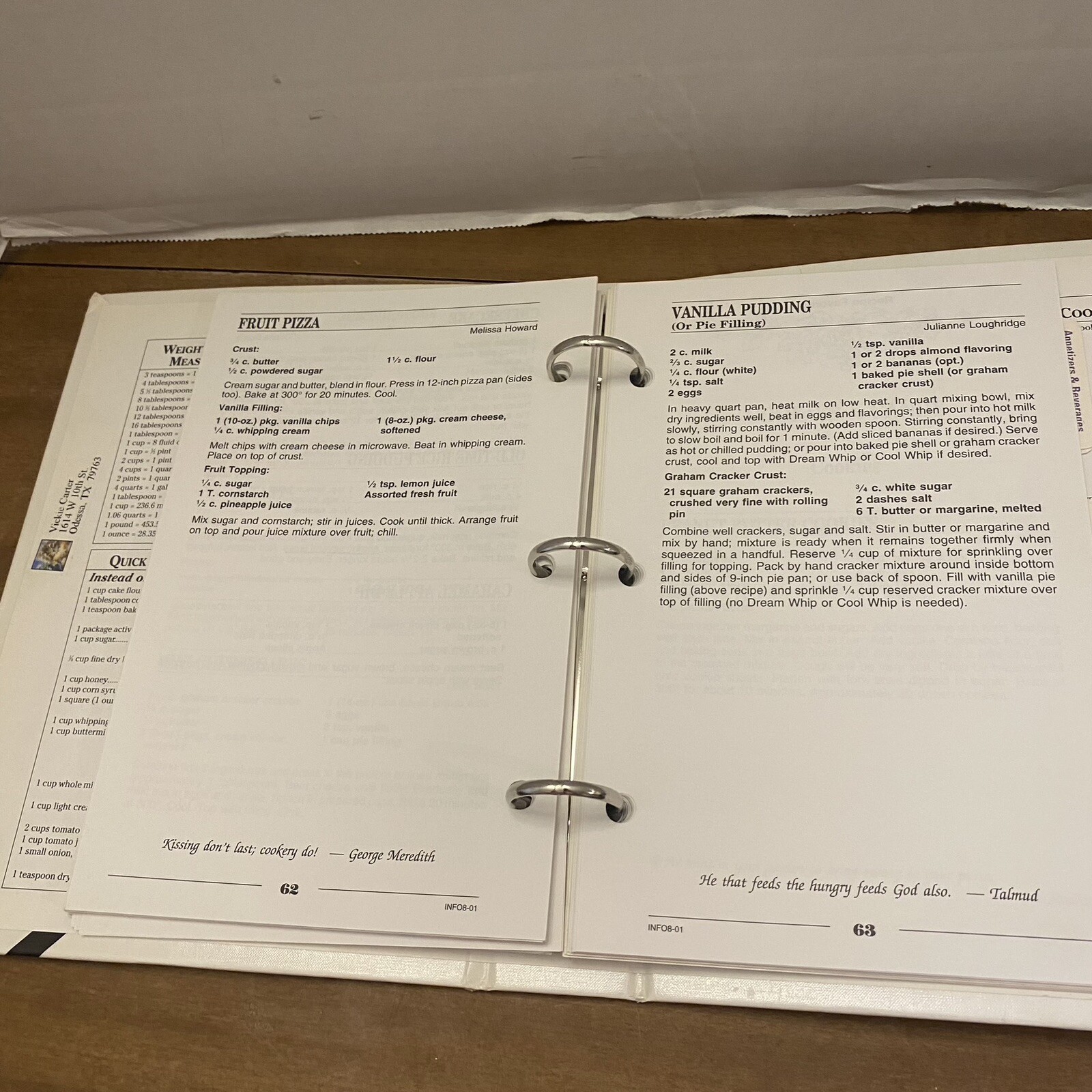 Morris Press Sample Cookbook 2 Ring Binder A Taste Of Heaven