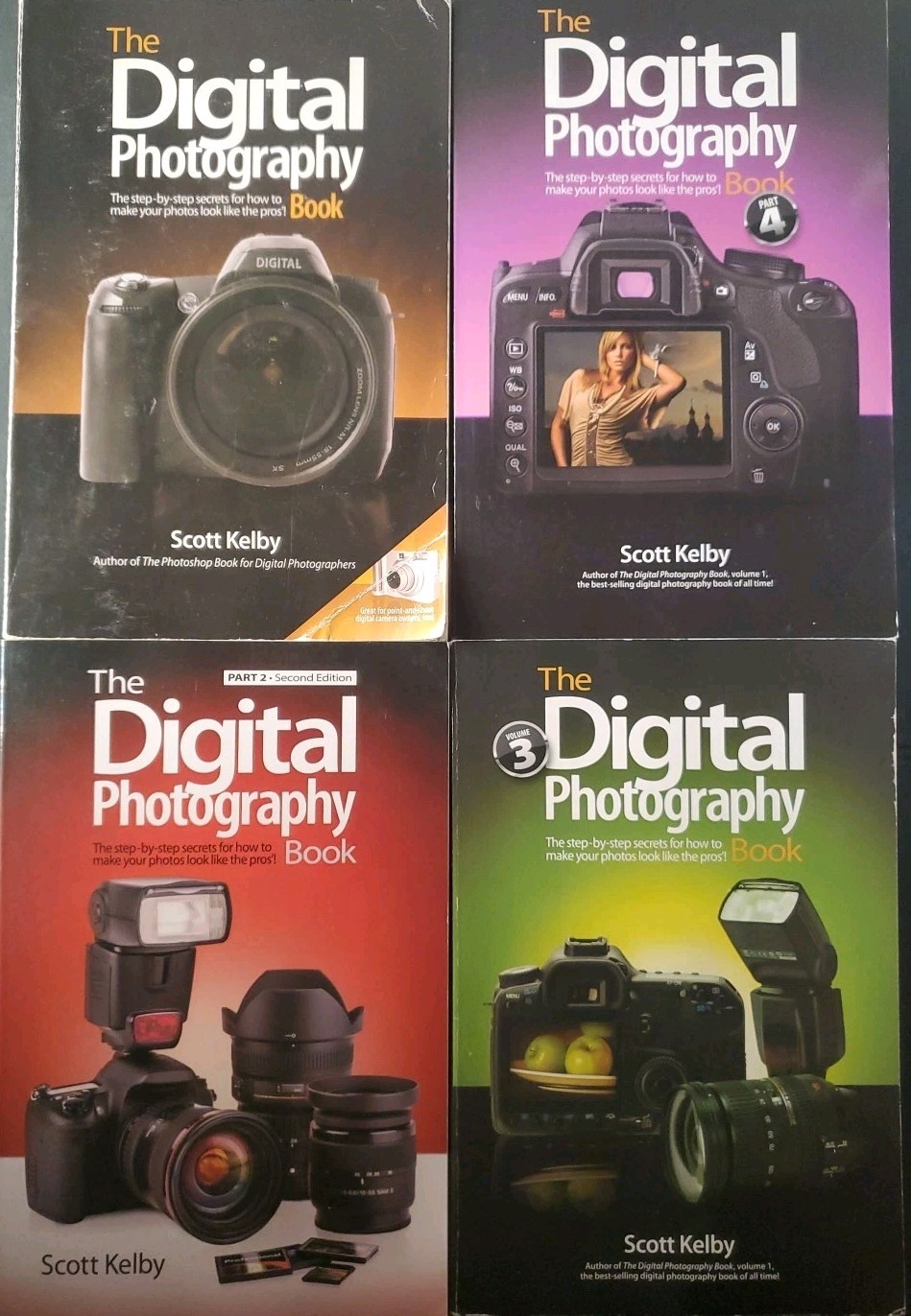 The Digital Photography Book Scott Kelby Vol 1-4 Complete Set Peachpit