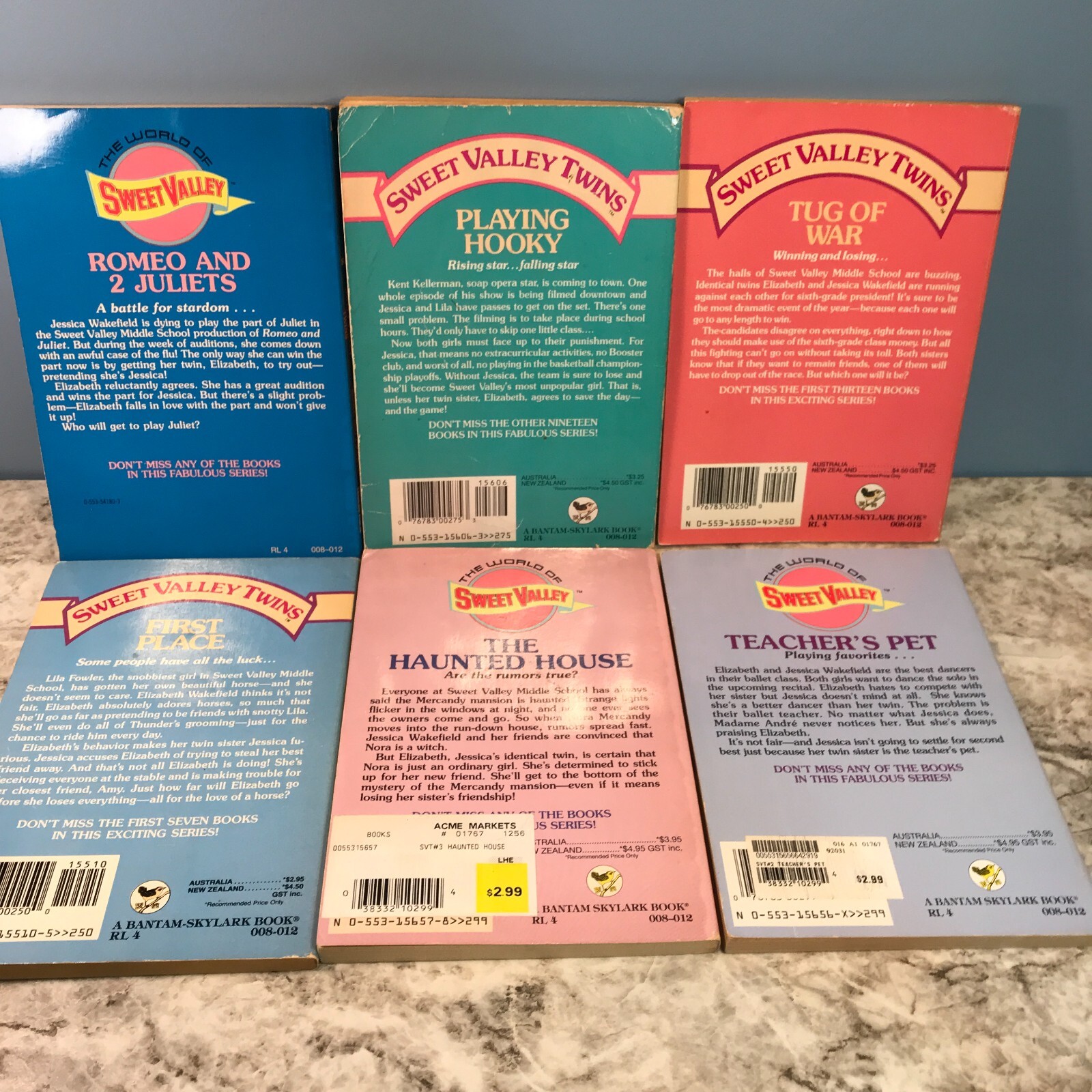 Lot of ( 6 ) Sweet Valley Twins Paperbacks #2,#3,#8,#14,#84 and #20