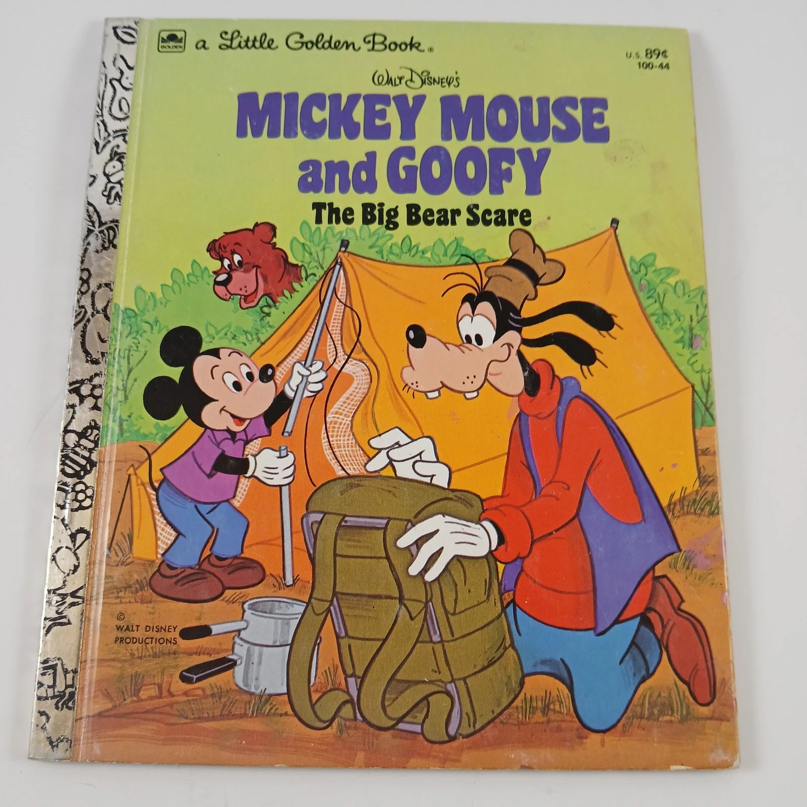 Vintage 1978 Walt Disney Mickey Mouse And Goofy Big Bear A Little Golden Book