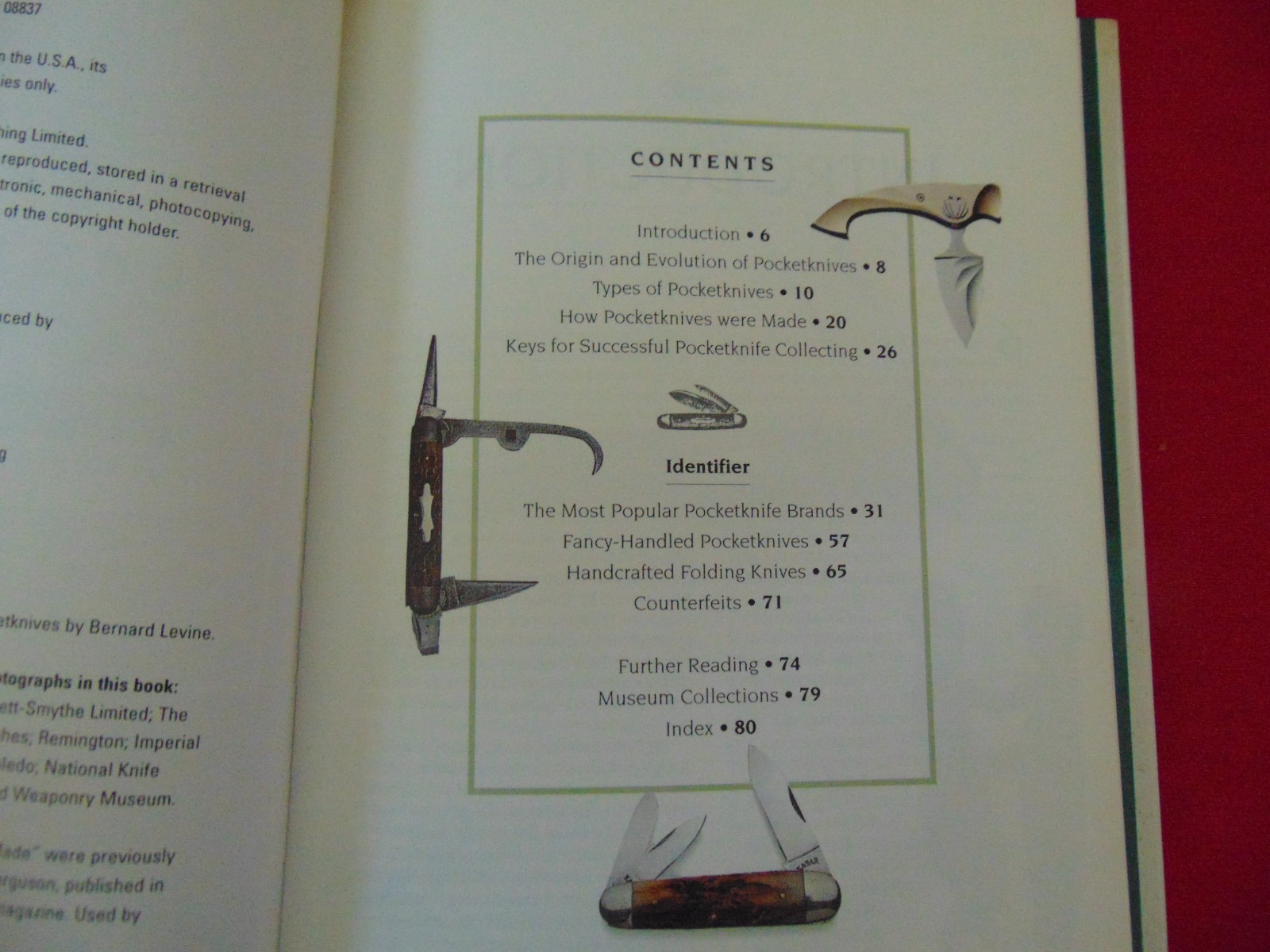 POCKET KNIVES: STUDY GUIDE AND IDENTIFIER By BERNARD LEVINE 1998 HCDJ