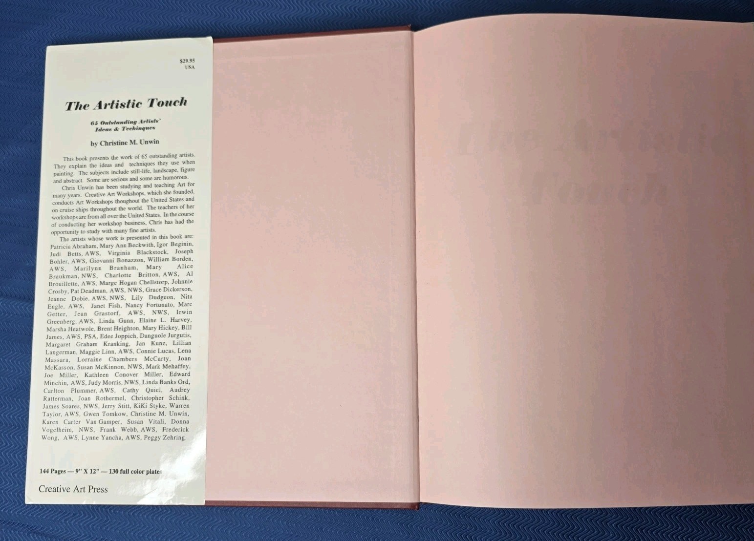 Artistic Touch by Christine M. Unwin SIGNED (1995, Hardcover) Signature DJ