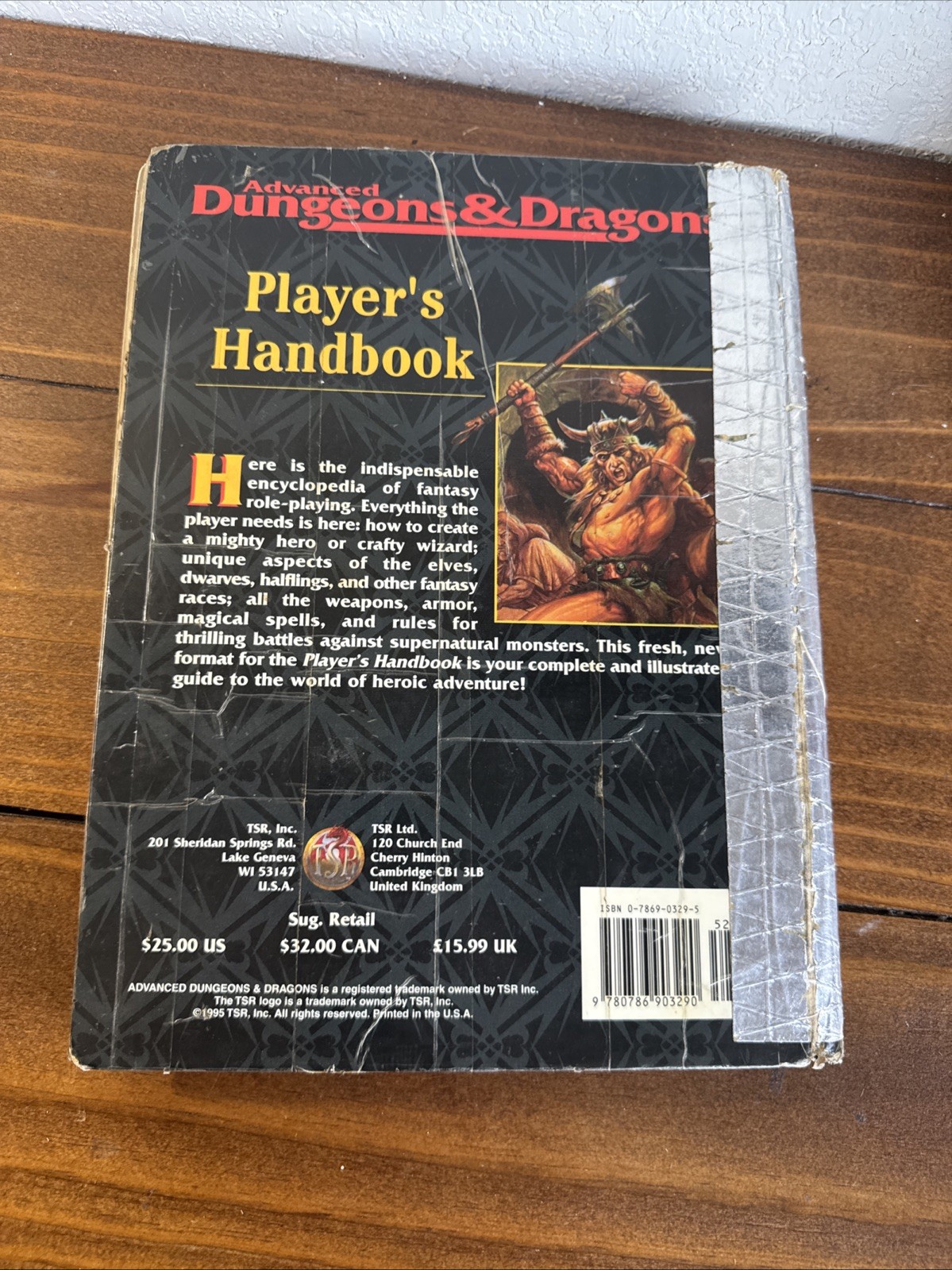 TSR Advanced Dungeons and Dragons Players Handbook 2159 1995 1st Printing HC