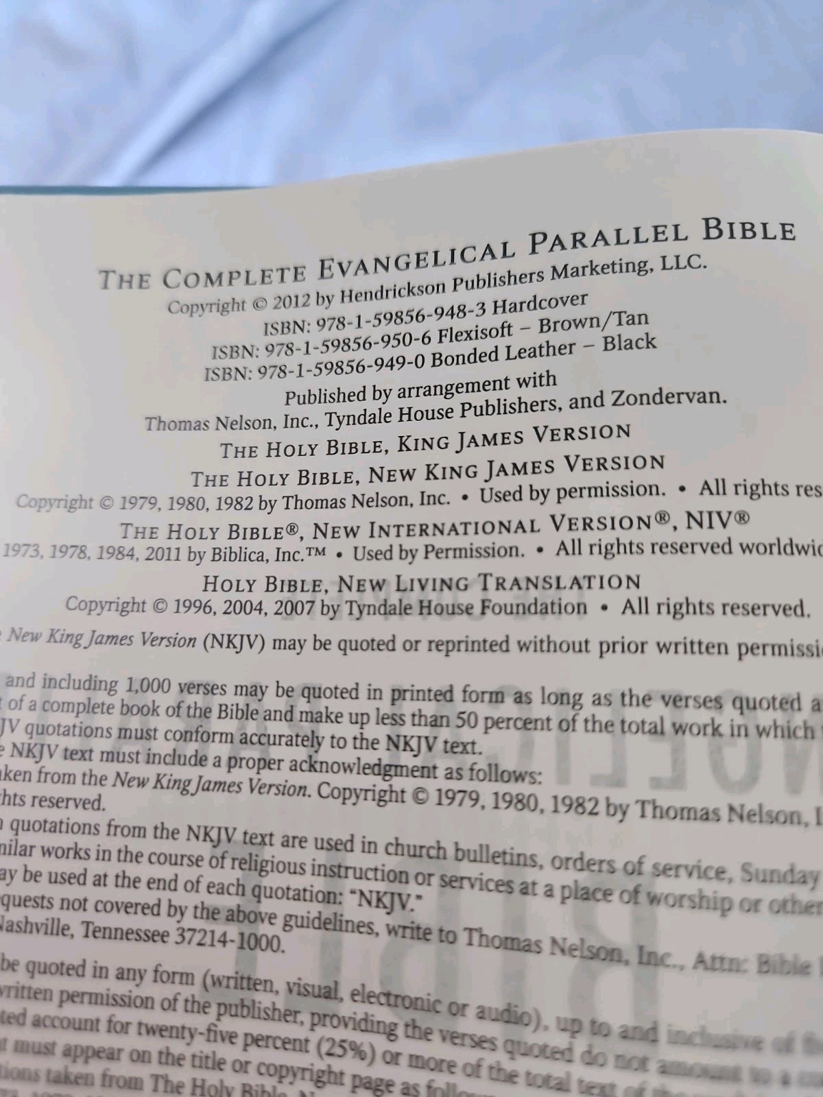 Complete Evangelical Parallel Bible by Hendrickson Bibles 2012