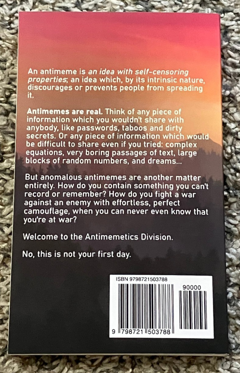 “There Is No Antimemetics Division” by qntm (Original Paperback) [OOP — Rare!]