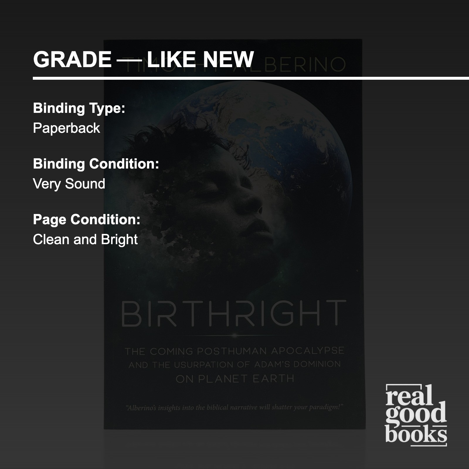 2020 TIMOTHY ALBERINO. Birthright. PB LN