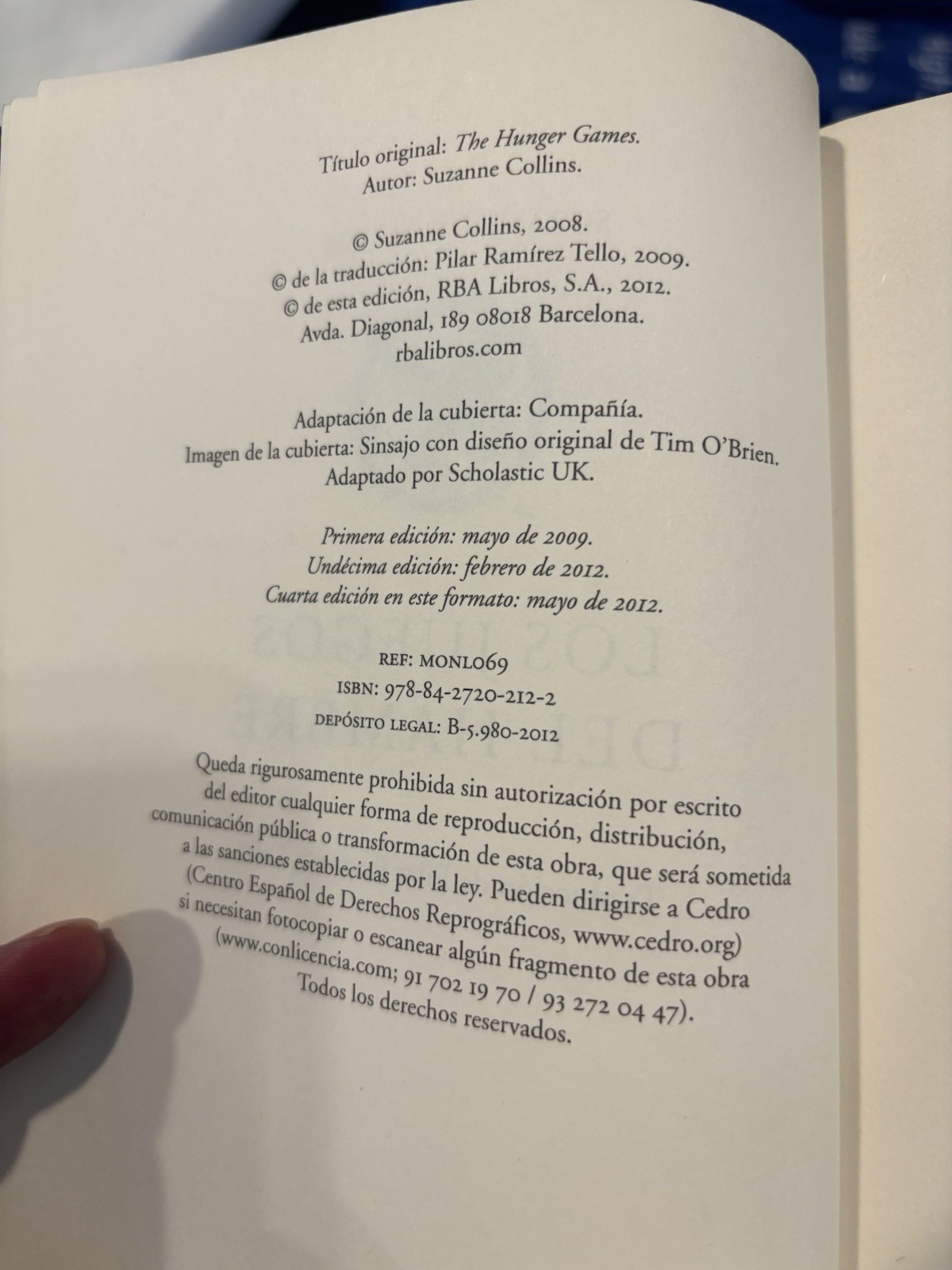 Los Juegos del Hambre (los Juegos del Hambre 1) by Suzanne Collins (2012)
