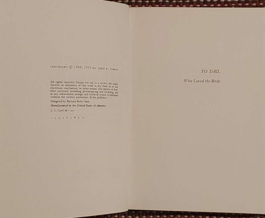 Songbirds in Your Garden by John Terres, Hardcover, 1968, Book Club Edition