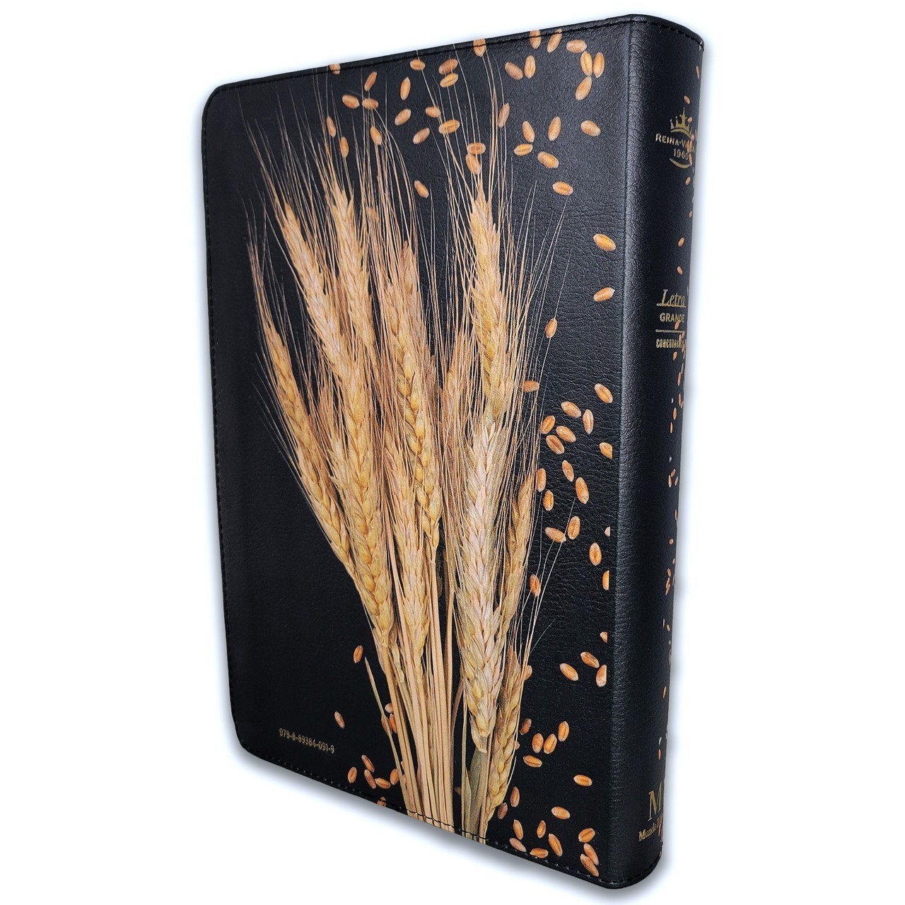 Biblia Letra Grande 12 puntos RV1960 imit piel negro trigo con indice