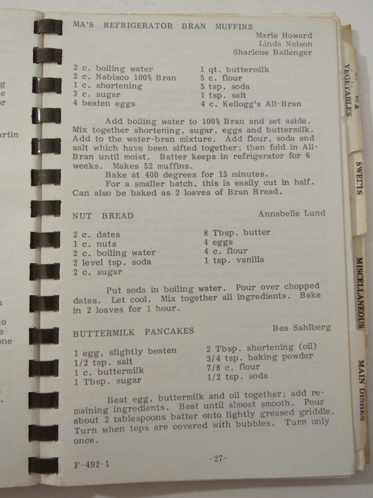 1981 Spiral Cookbook CHERISHED RECIPES Lutheran Church of Resurrection Kansas