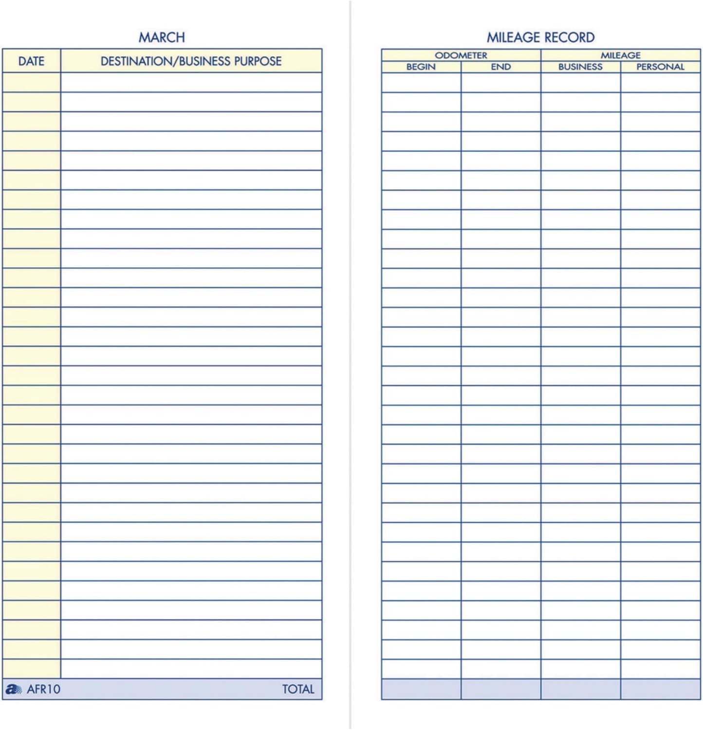 Compact Vehicle Mileage Book – 3 1/4″ x 6 1/4″ – Durable Vinyl, Water-Resistant