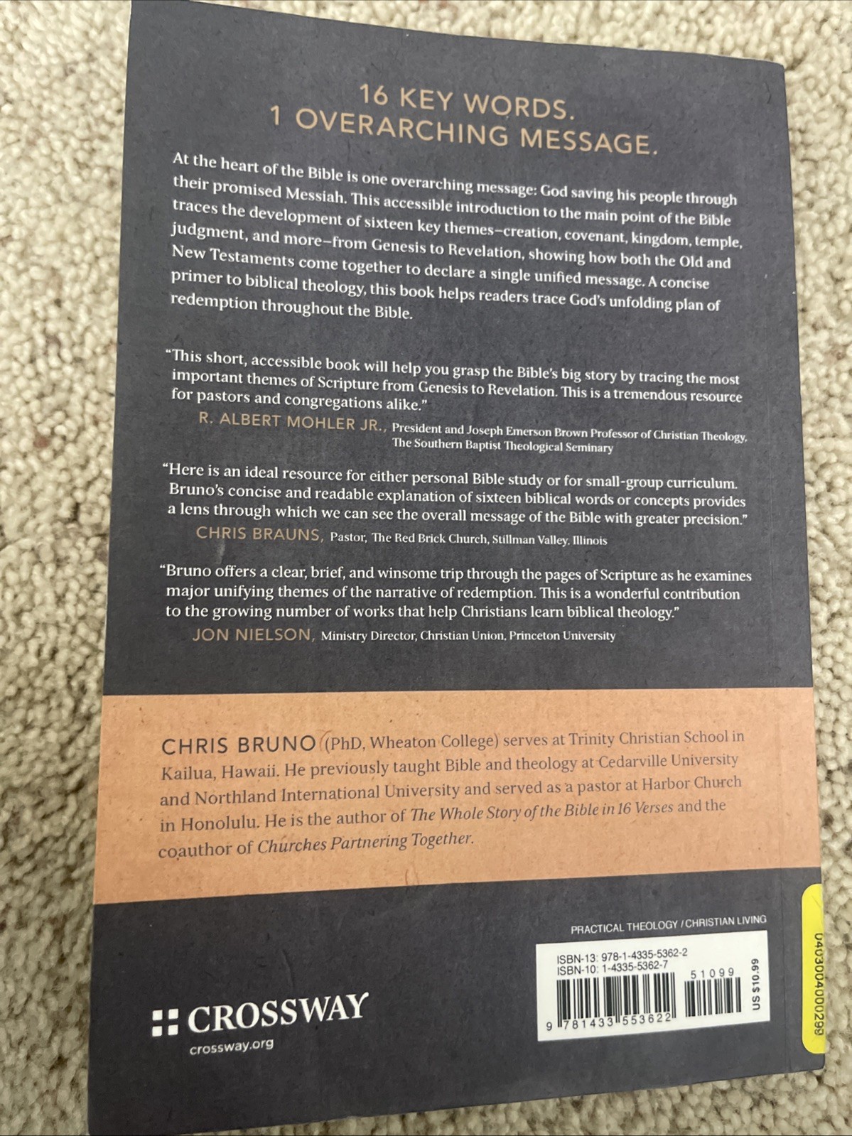 Whole Message of the Bible in 16 Words by Chris Bruno (2017, Trade Paperback)