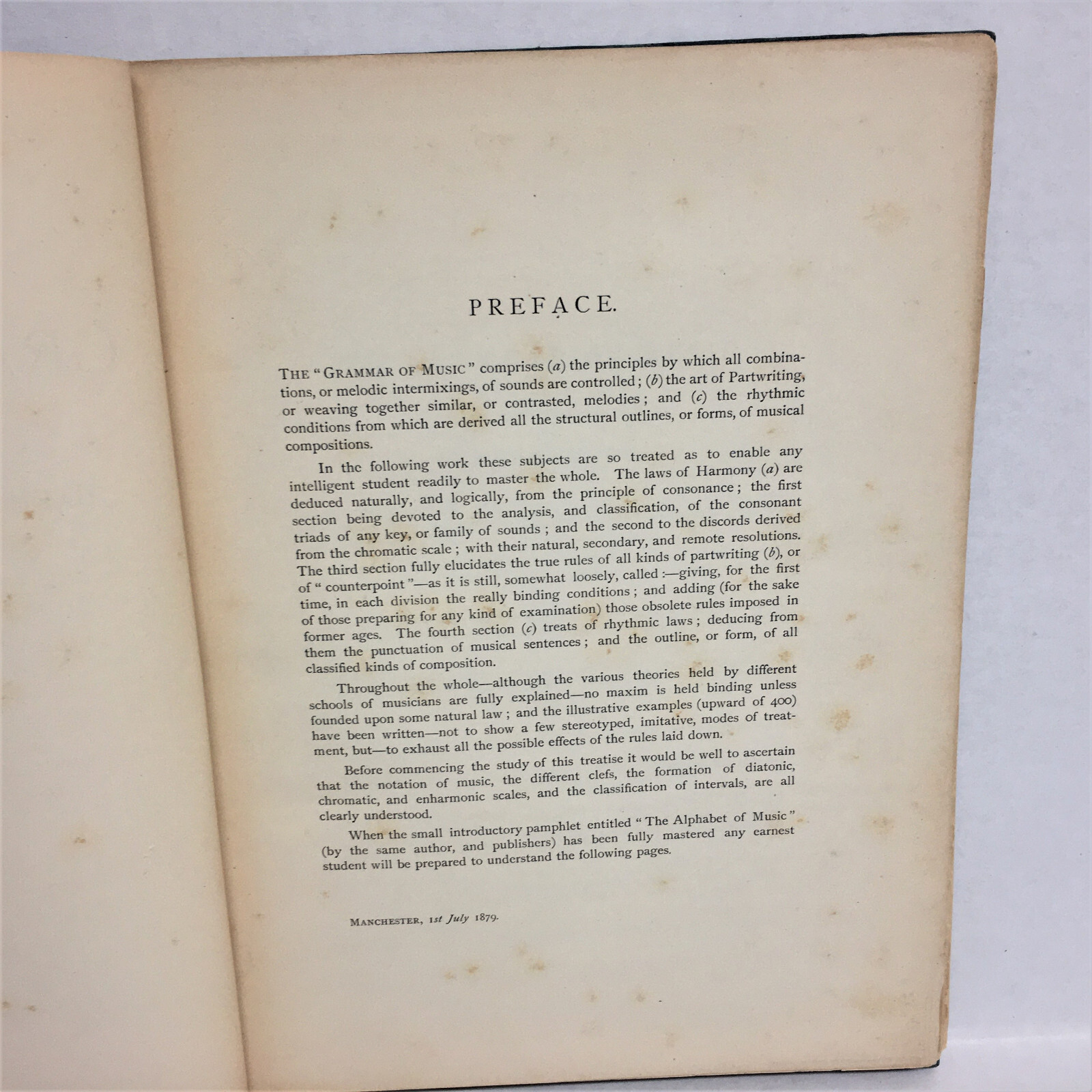 GRAMMAR OF MUSIC, VINTAGE HENRY HILES BOOK 1 DTD. 1879, 78 PAGES GOOD & ORIGINAL