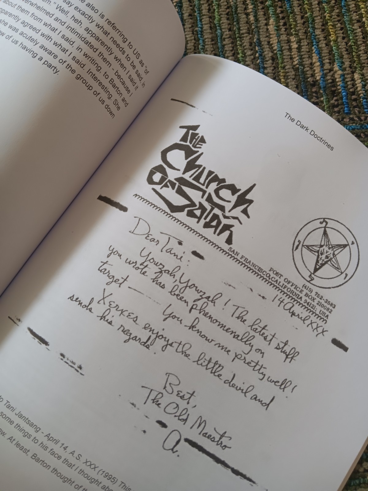 CoS Mutiny Dark Doctrine Church Of Satan LaVey Gilmore Satanism (Pvt Collection)