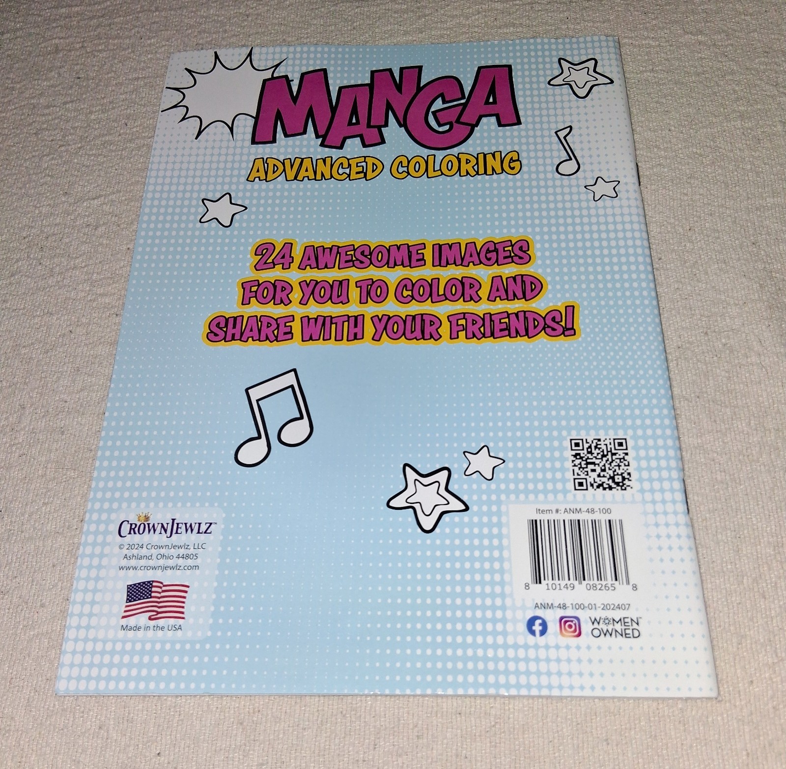 MANGA Advanced Coloring Book 24 Pages Of Awesome Images 2024