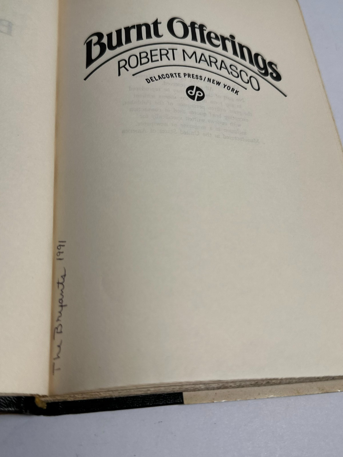 BURNT OFFERINGS by Robert Marasco – Delacorte Press BCE Hardcover, 1973