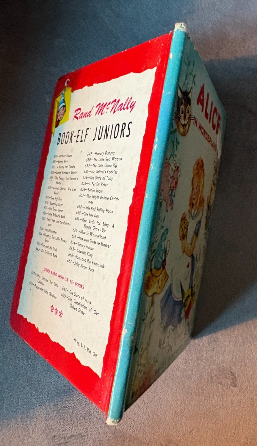 Vintage Alice in Wonderland Rand McNally Book Elf Juniors 1950 Lewis Carroll