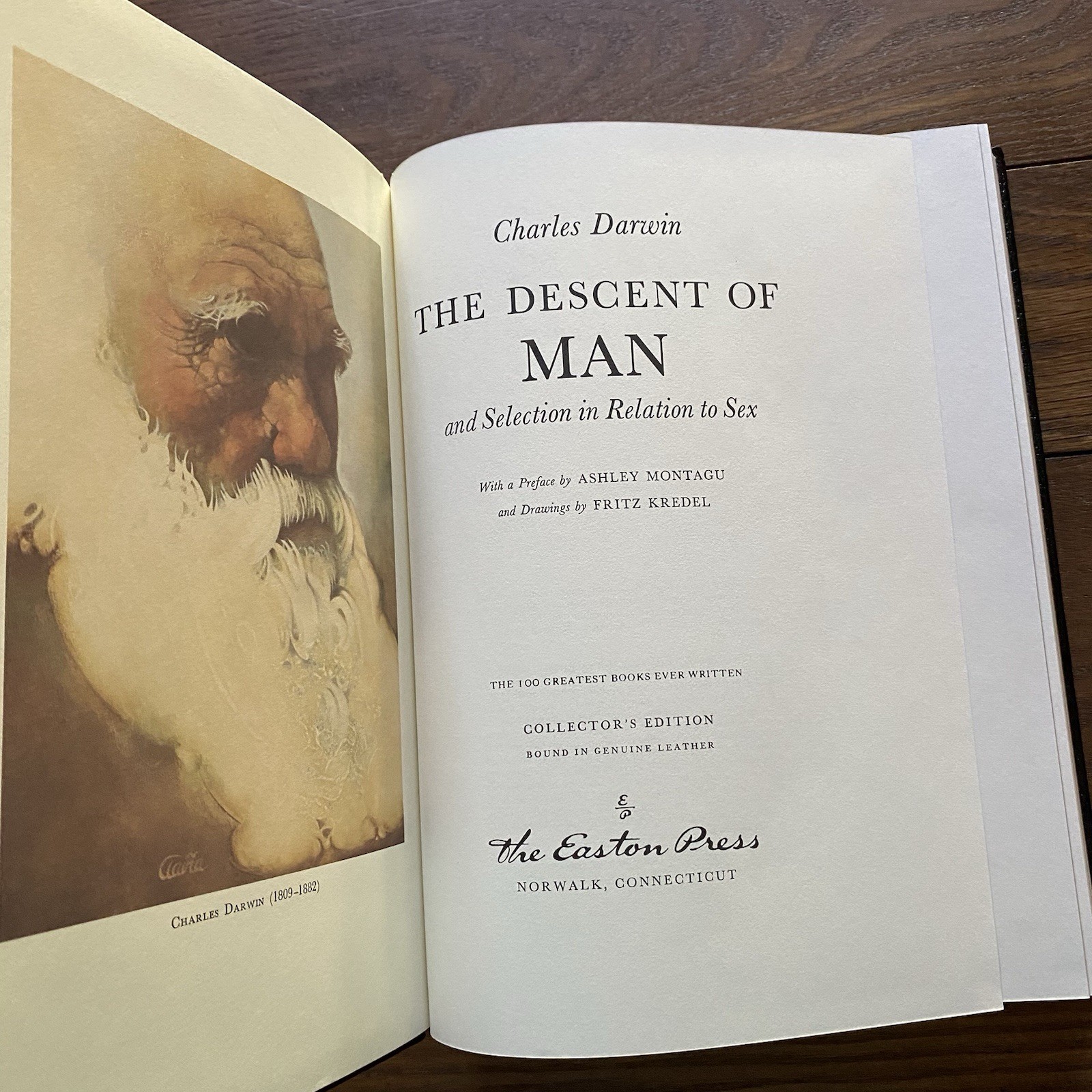 Easton Press Lot of 2 The Descent of Man & On The Origin of Species Darwin