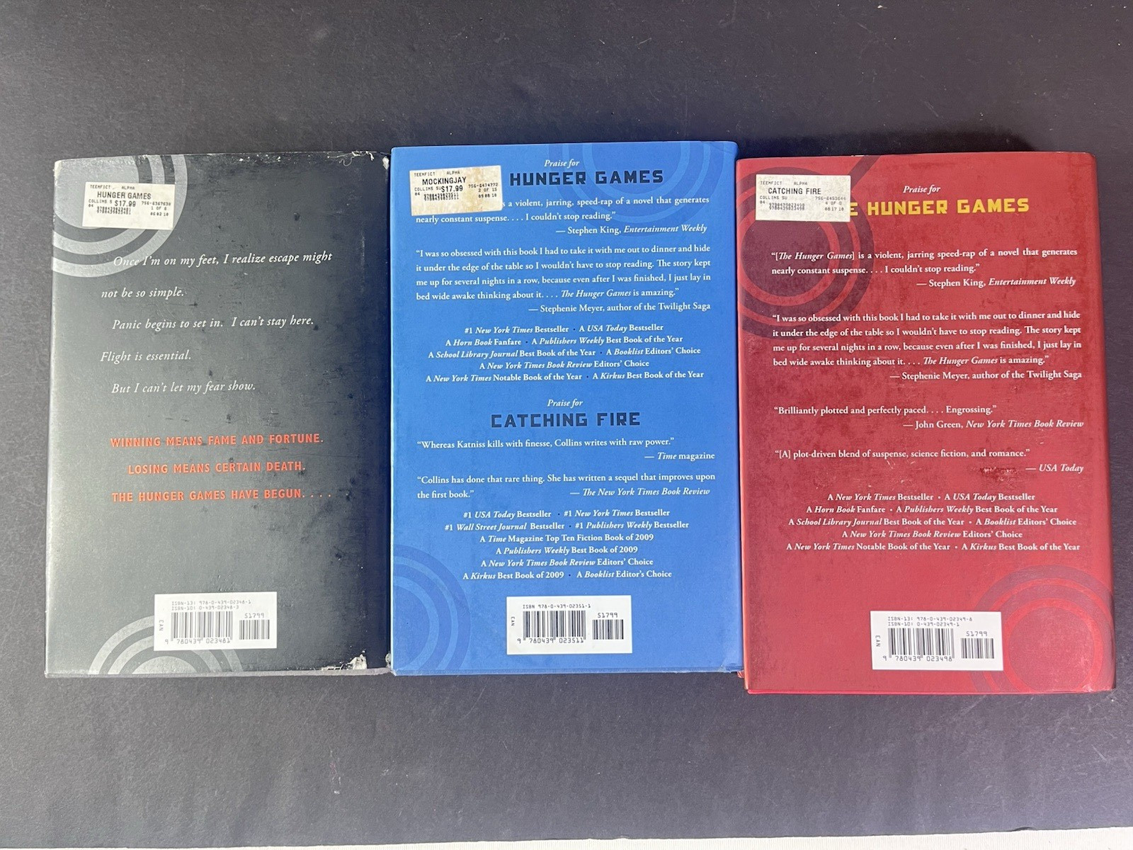 3 HB Books The Hunger Games Catching Fire Mocking Jay All 1st Edition VGC