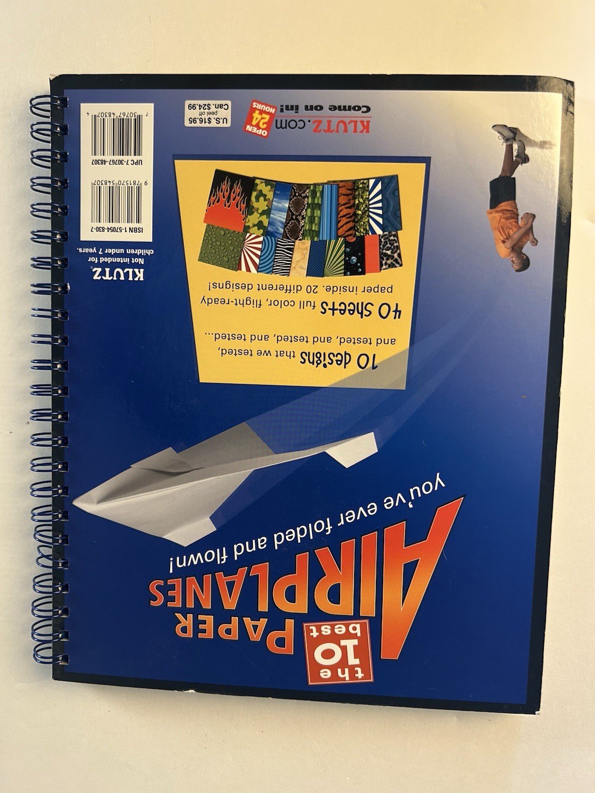 The Klutz Book of Paper Airplanes for Kids 40 sheets Age 7 plus