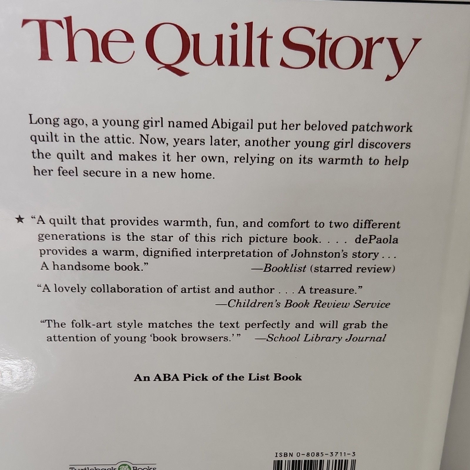 The Quilt Story by Tony Johnston, Turtleback, 1996, Hardcover