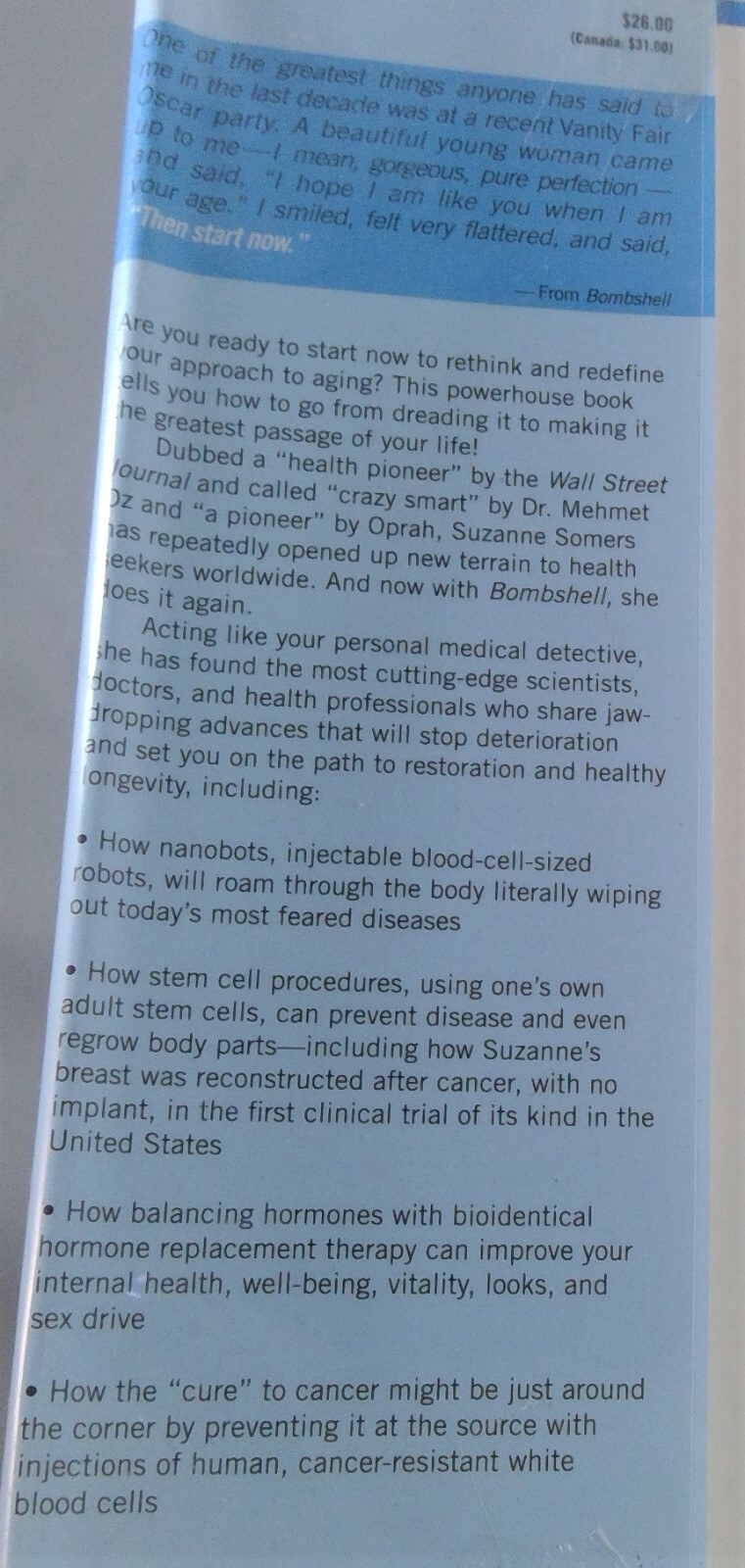 Bombshell : Explosive Medical Secrets That Will Redefine Aging by Suzanne Somers