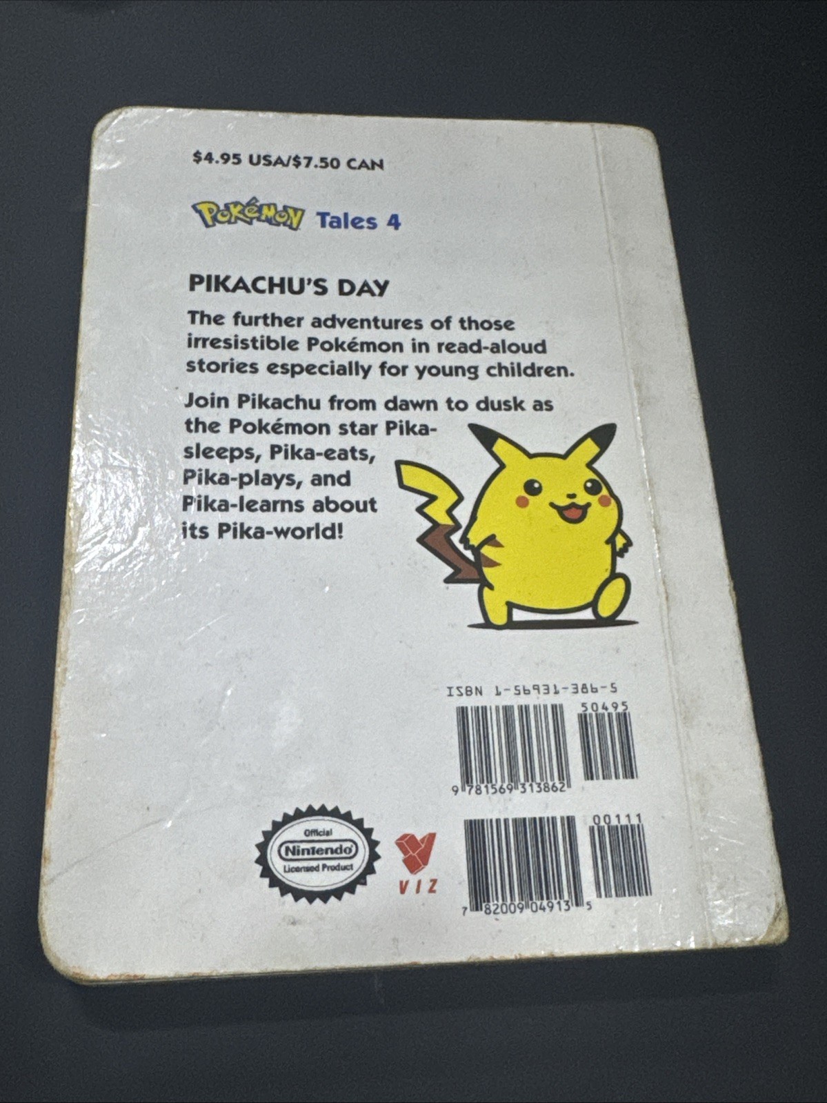Pokemon Pikachu’s Day Tales 4 board book Nintendo 1999 Toshinao Aoki Free Sh
