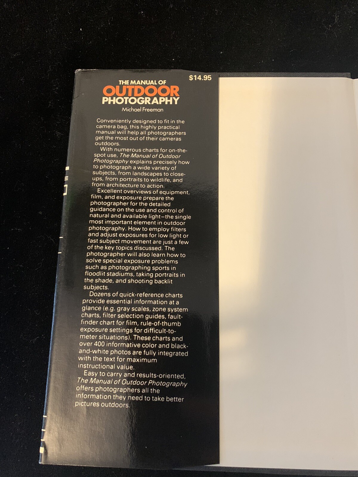 Manual of Outdoor Photography:Michael A. Freeman,1981,HCDJ 1st Print, Vtg