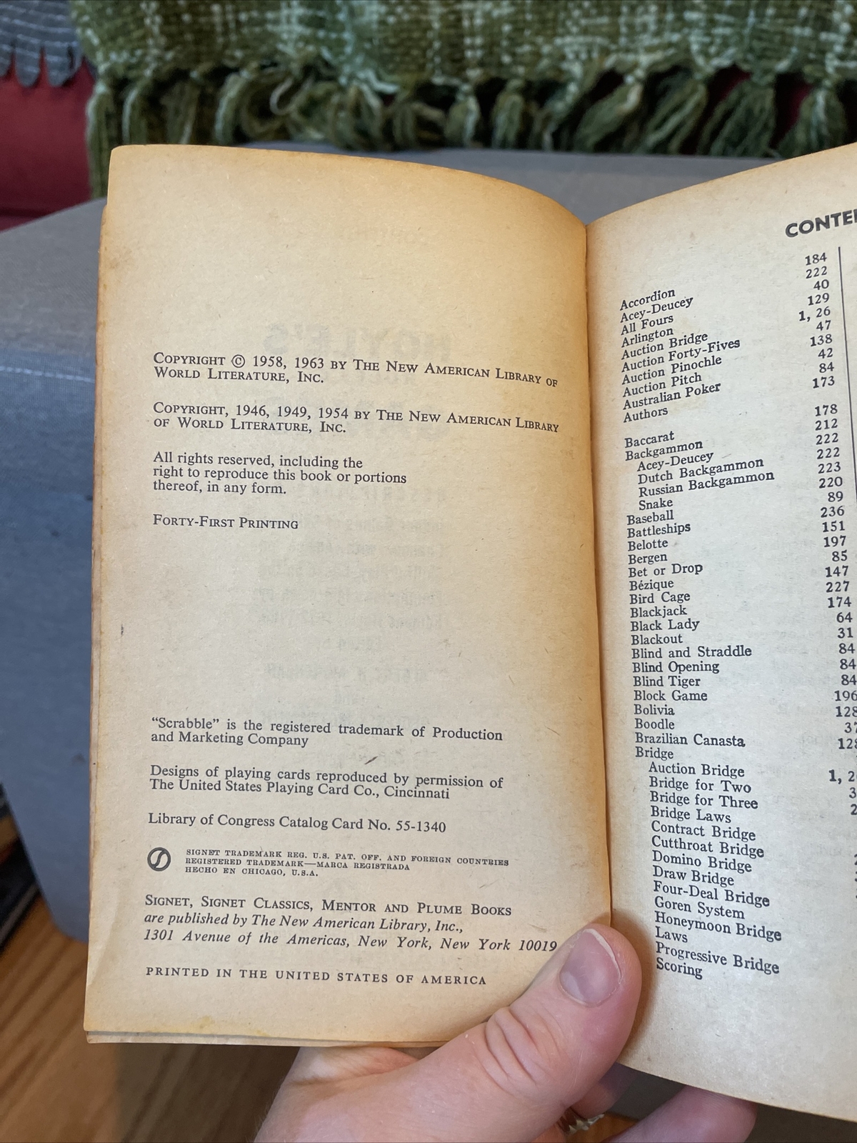 1963 Hoyle’s Rule of Games Signet Book Q4441 by A. Morehead & G. Mott-Smith
