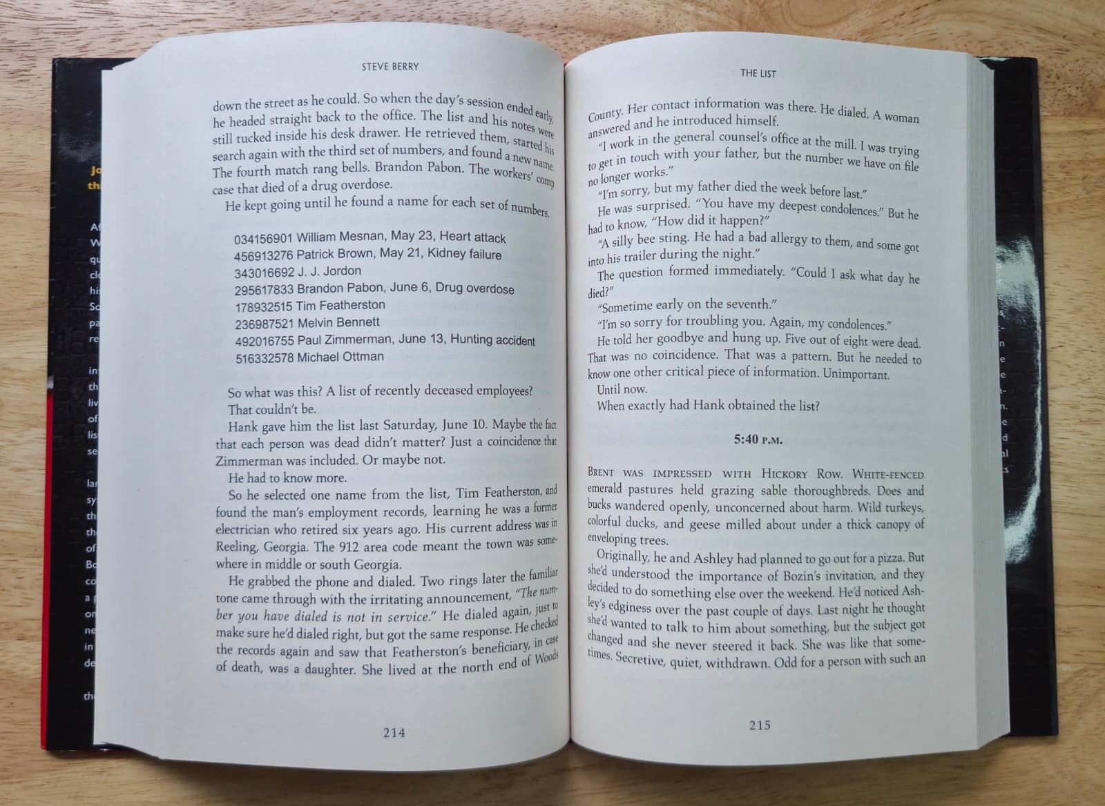 The List | Steve Berry | Hardcover | Thriller Suspense Novel | Good Condition