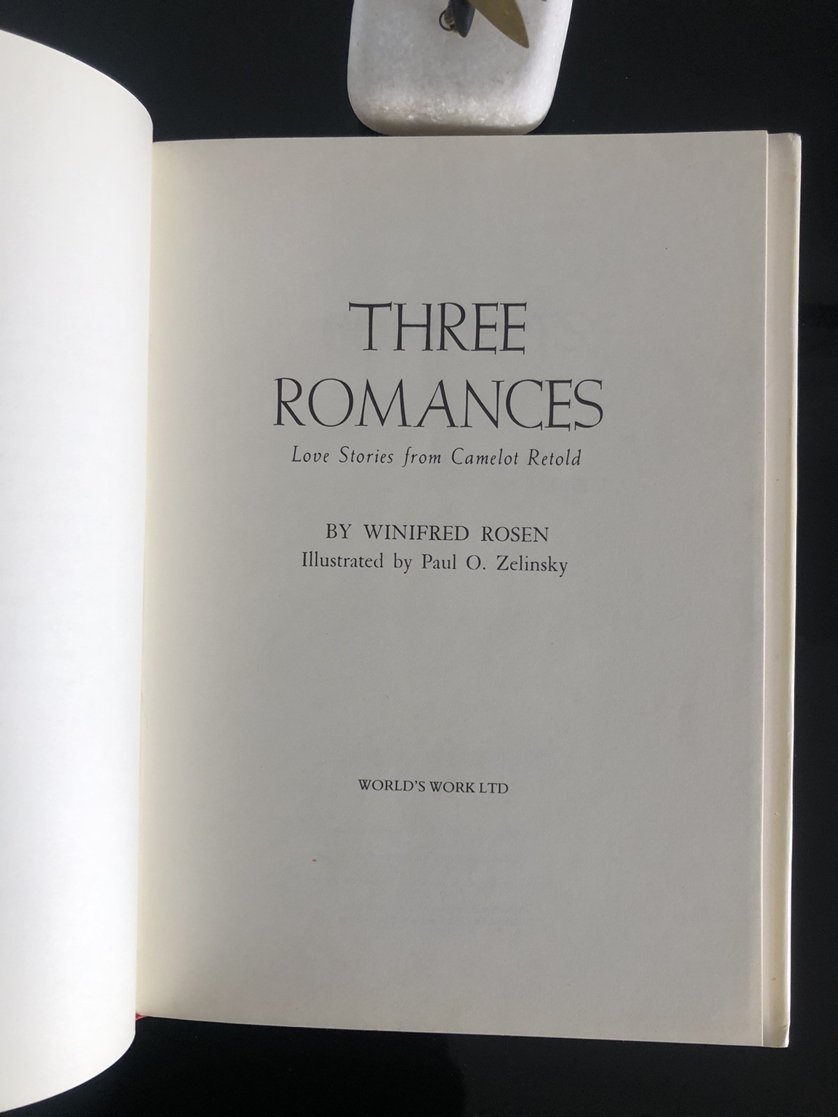 Three Romances Love Stories From Camelot Winifred Rosen 1984 F. Ed/F.Pr. HC DJ