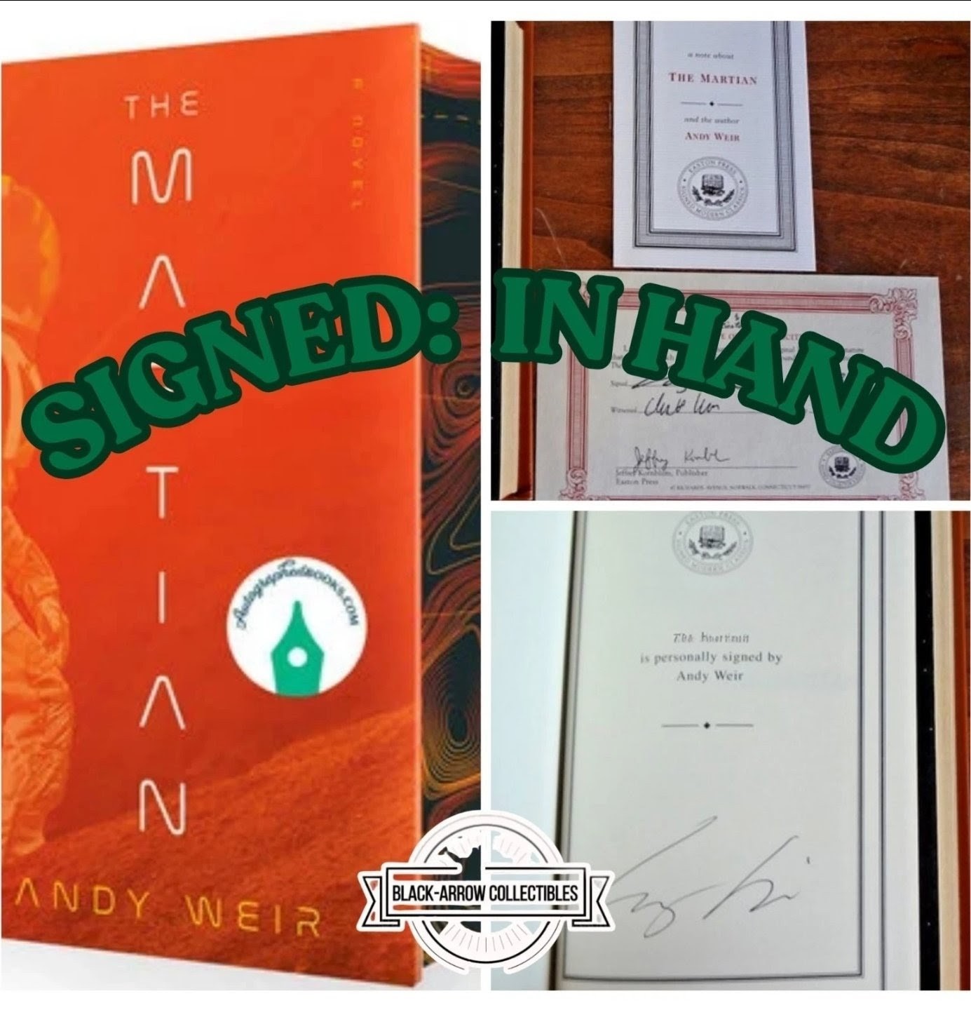The Martian Deluxe Edition Hardcover Andy Weir Sprayed Edges In Hand Autographed