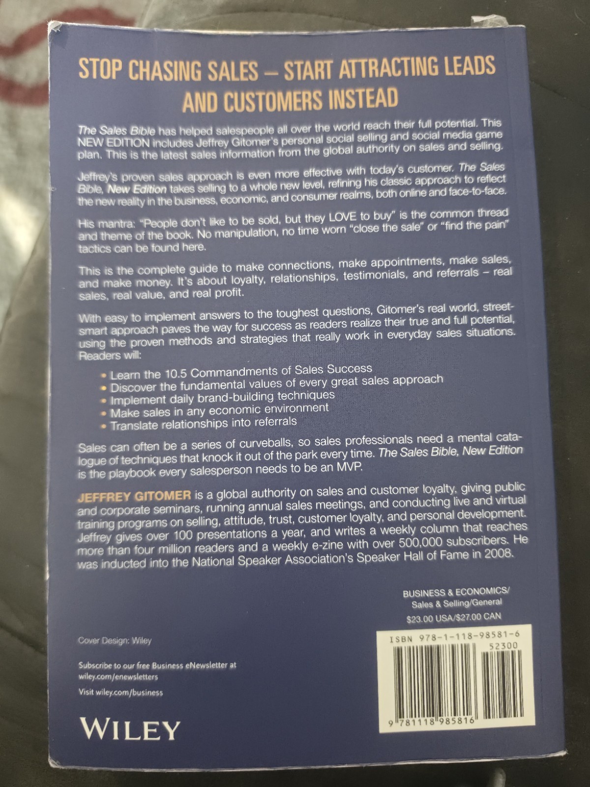 Jeffrey Gitomer Jeffrey Gitomer’s Sales Bible New Edition Paperback (Wiley)