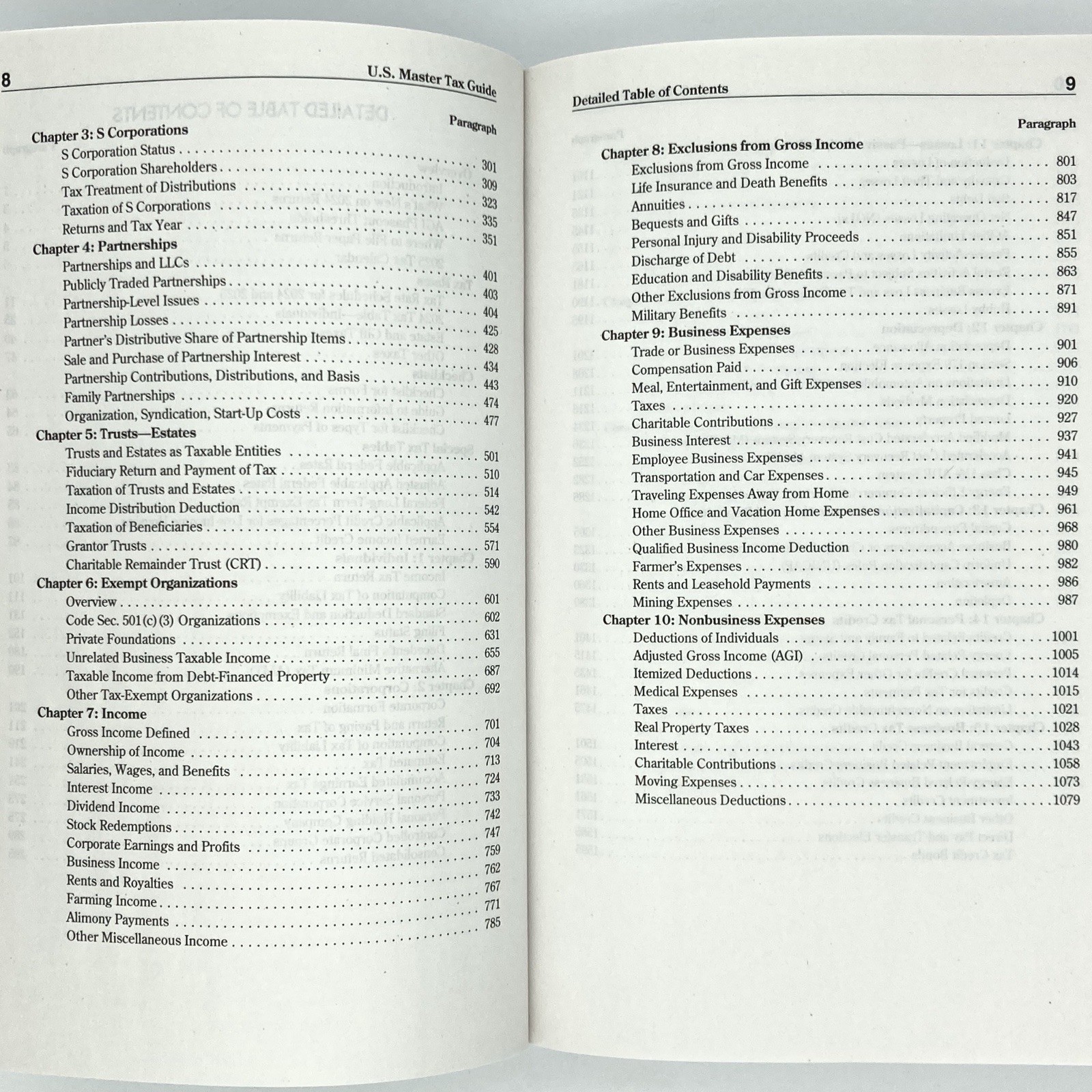 2025 U.S. Master Tax Guide (108th edition) Wolters Kluwer paperback