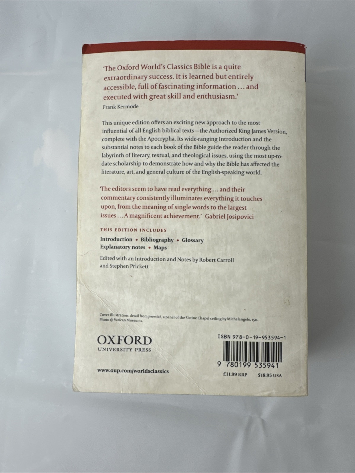 The Bible: Authorized King James Version (Oxford World’s Classics) – GOOD