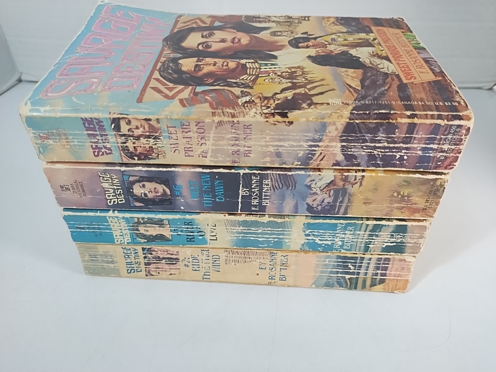 Savage Destiny Paperback 4 Book Lot Rosanne Bittner Historical Romance Old West