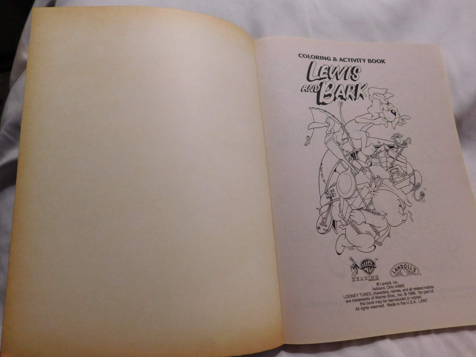 Looney Tunes Lewis and Bark Coloring & Activity Book 1996 Landoll’s Warner Bros.