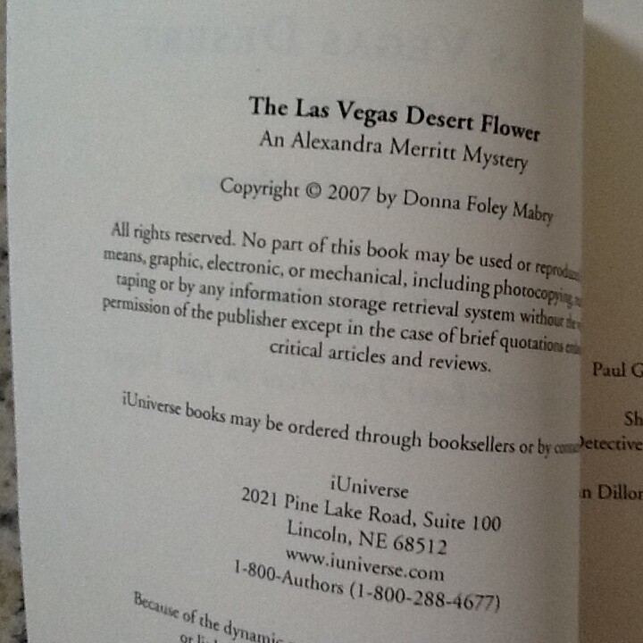 SIGNED! Las Vegas Desert Flower : Alexandra Merritt Mystery – Donna Foley Mabry