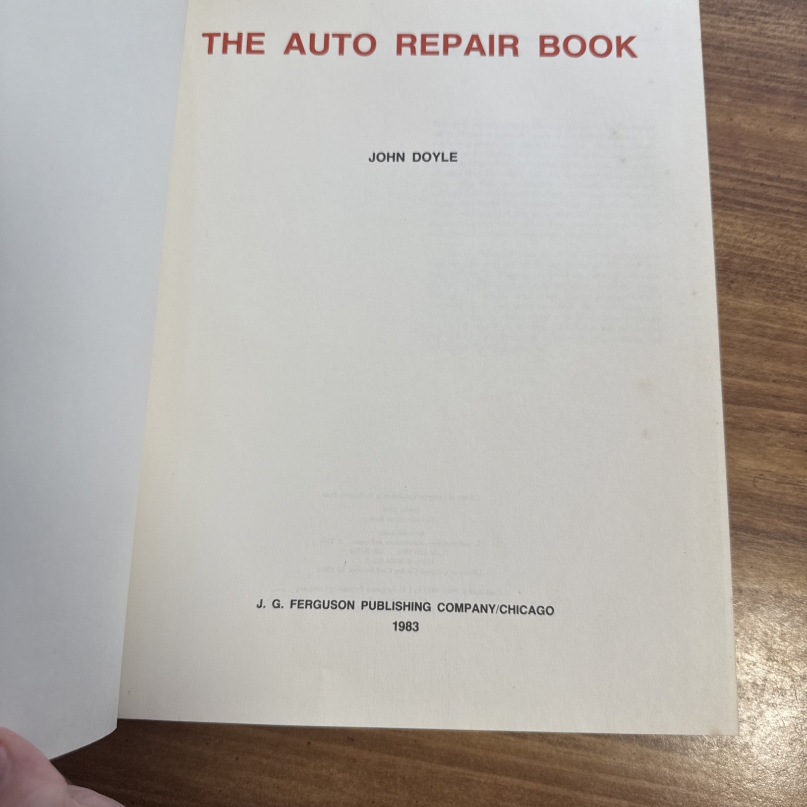 Auto Repair Hardback Book Illustated Deluxe Edition Ferguson 1987 GUC