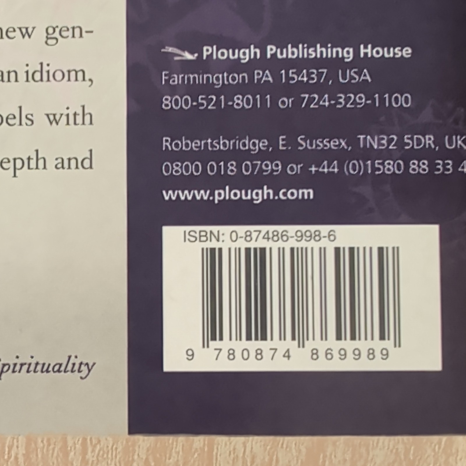 Plough Publishing House Wisdom of the Sadhu Sundar Singh Paperback 2014 Meditat…