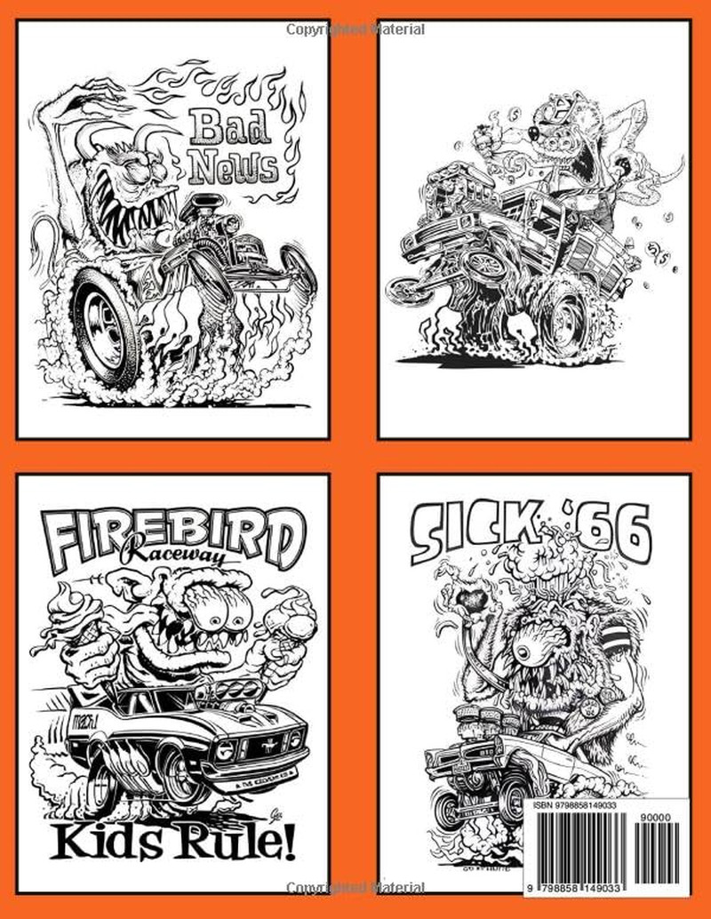 Hot Rods Coloring Book: Customize Your Dream Ride with Hot Rod Coloring Fun, +30