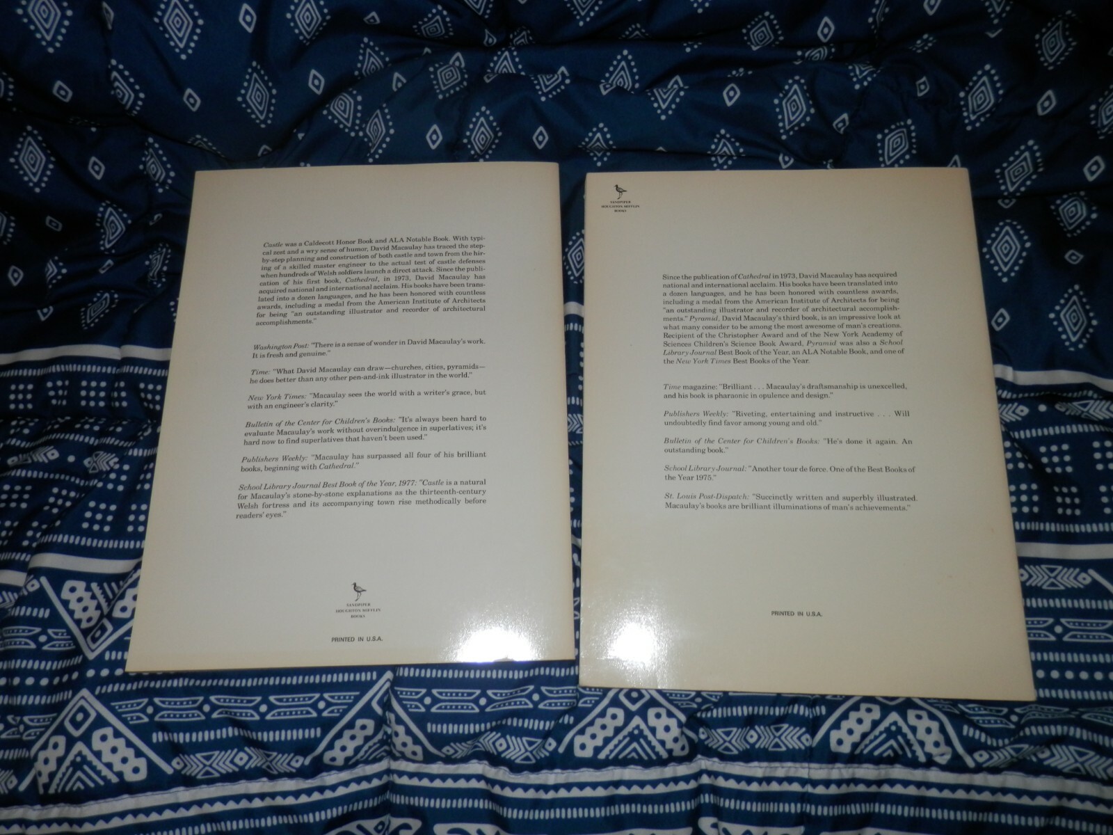 Lot Of 2 David Macaulay Paperback Books “Pyramid” And “Castle”