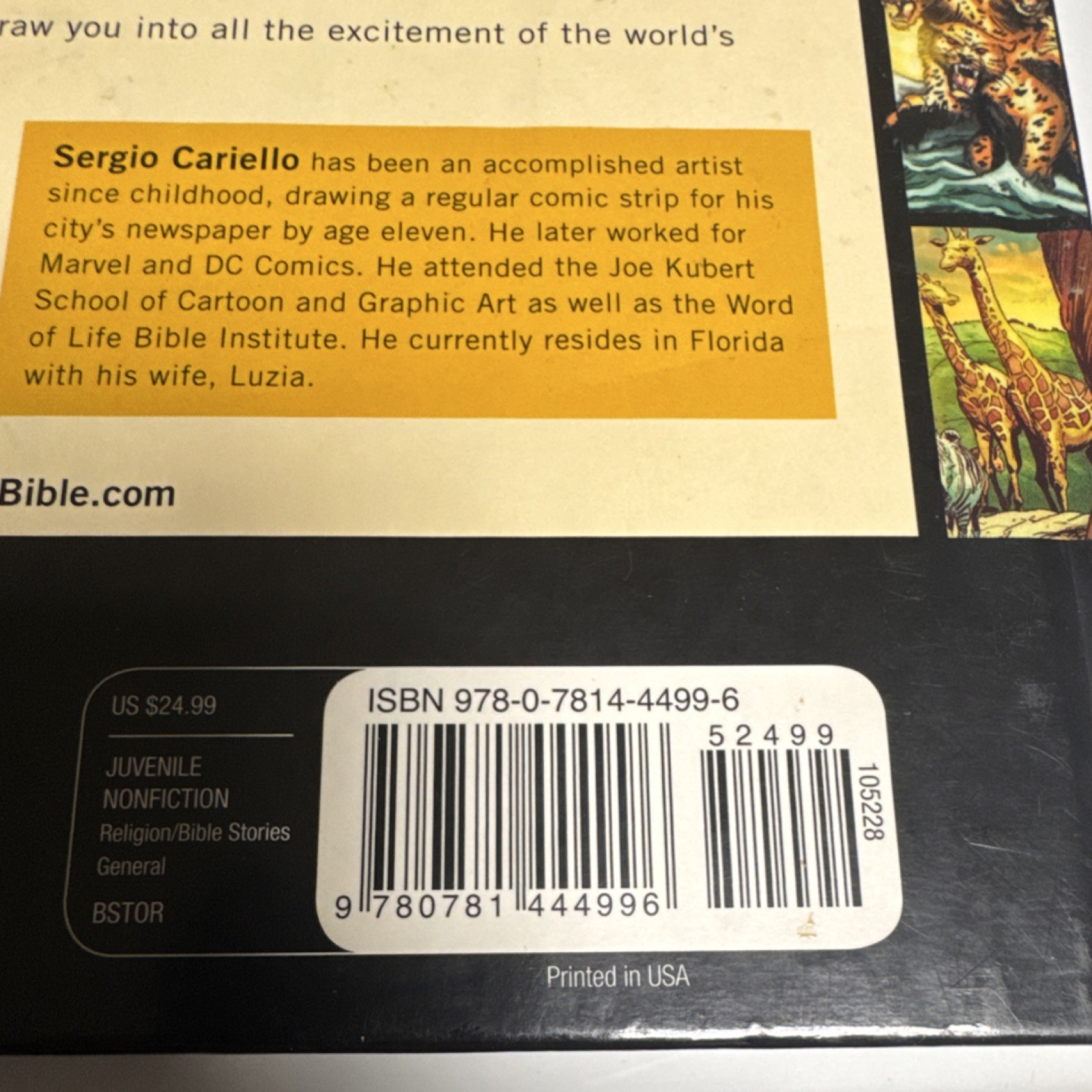 The Action Bible: God’s Redemptive Story by Doug Mauss HC 2010 Illus Cariello
