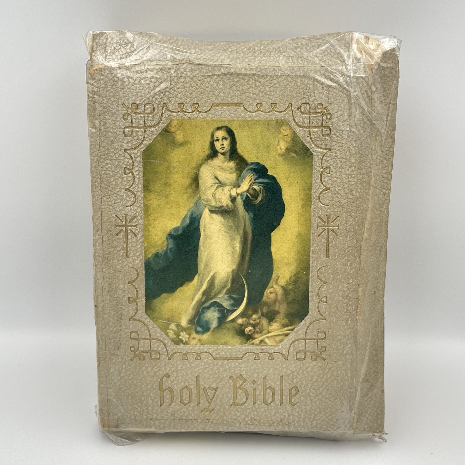 Vintage Holy Bible The Holy Angels Edition The Catholic Press 1963 White Large