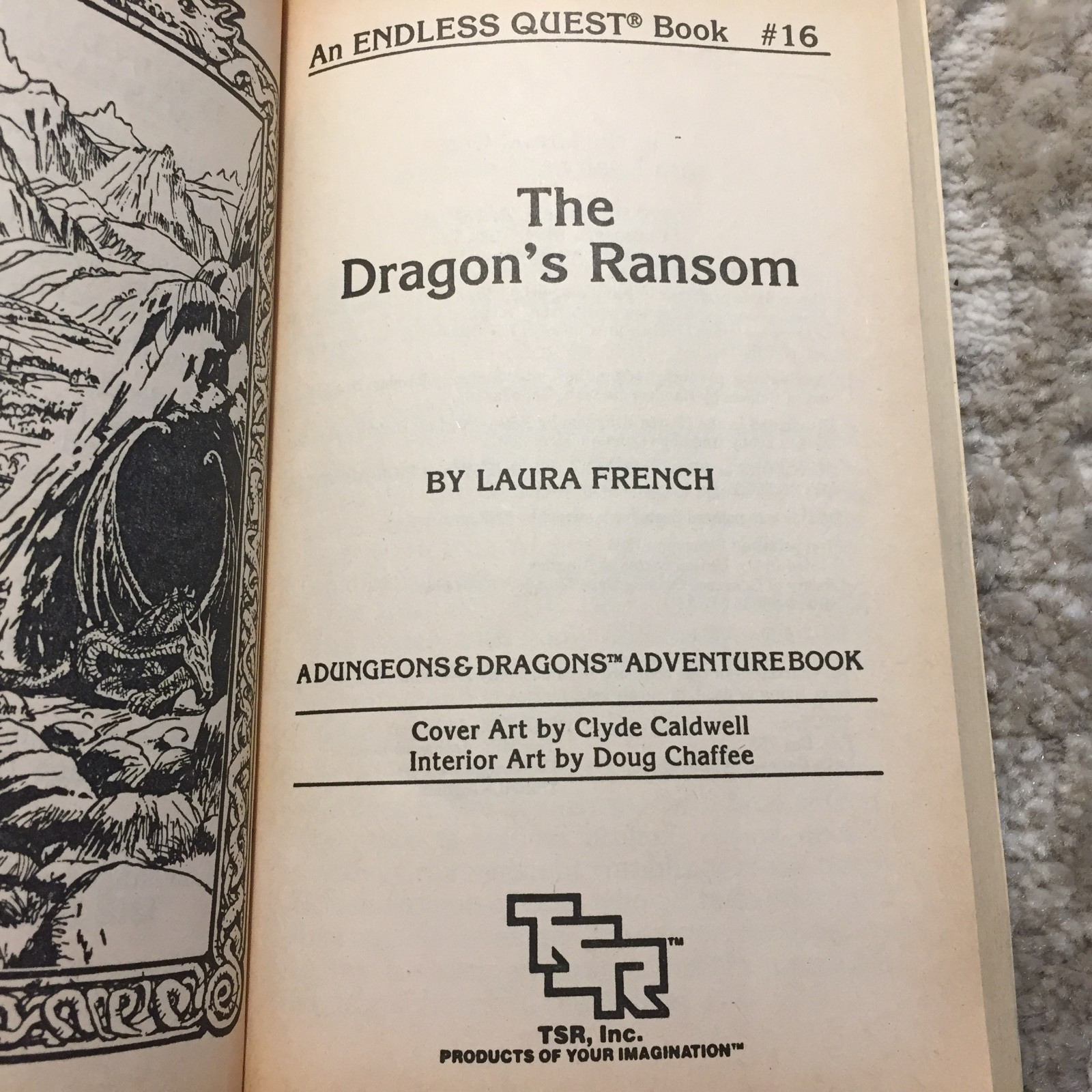 The Dragon’s Ransom Laura French Endless Quest #16 1984 TSR Dungeons And Dragons