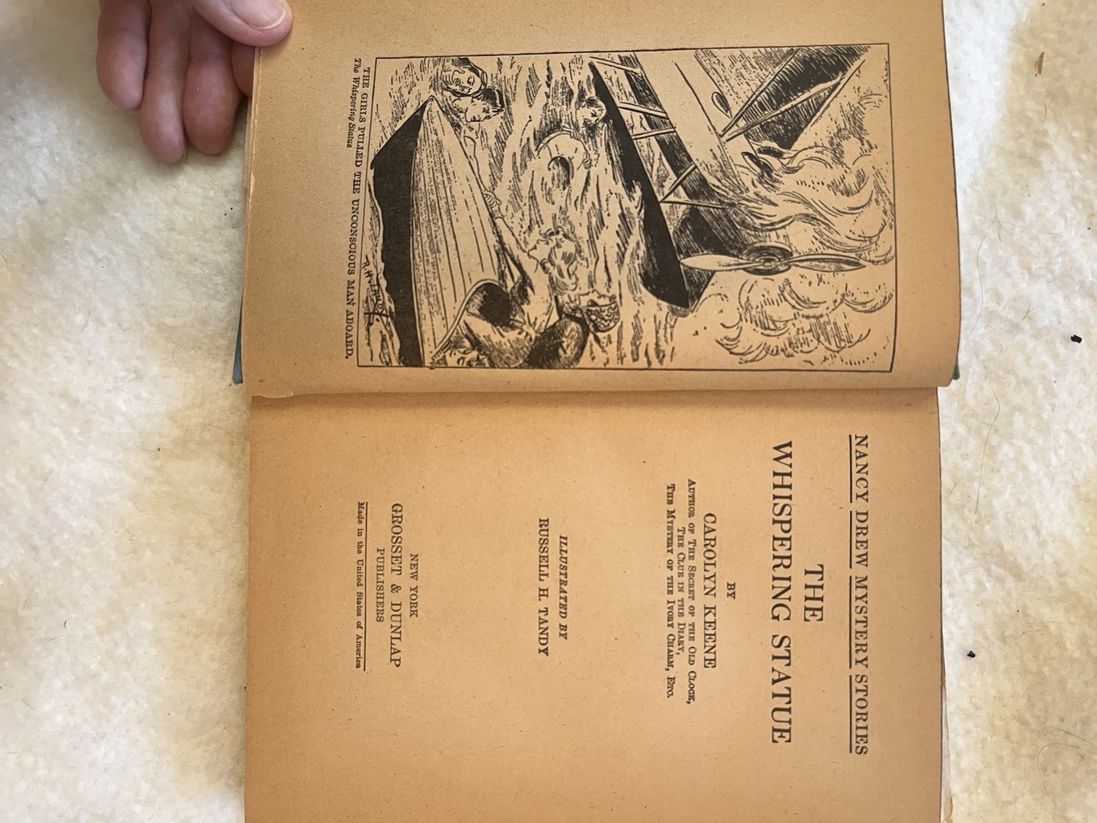 Nancy Drew Mystery Stories The Whispering Statue HC Illus Tandy Grosset 1937