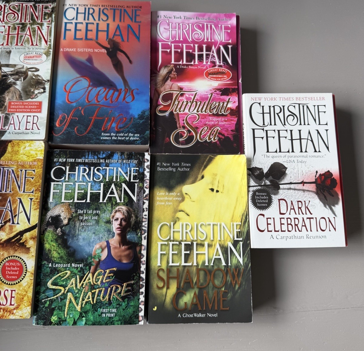Lot of 9 Christine Feehan Paranormal Romance Paperback Free Shipping