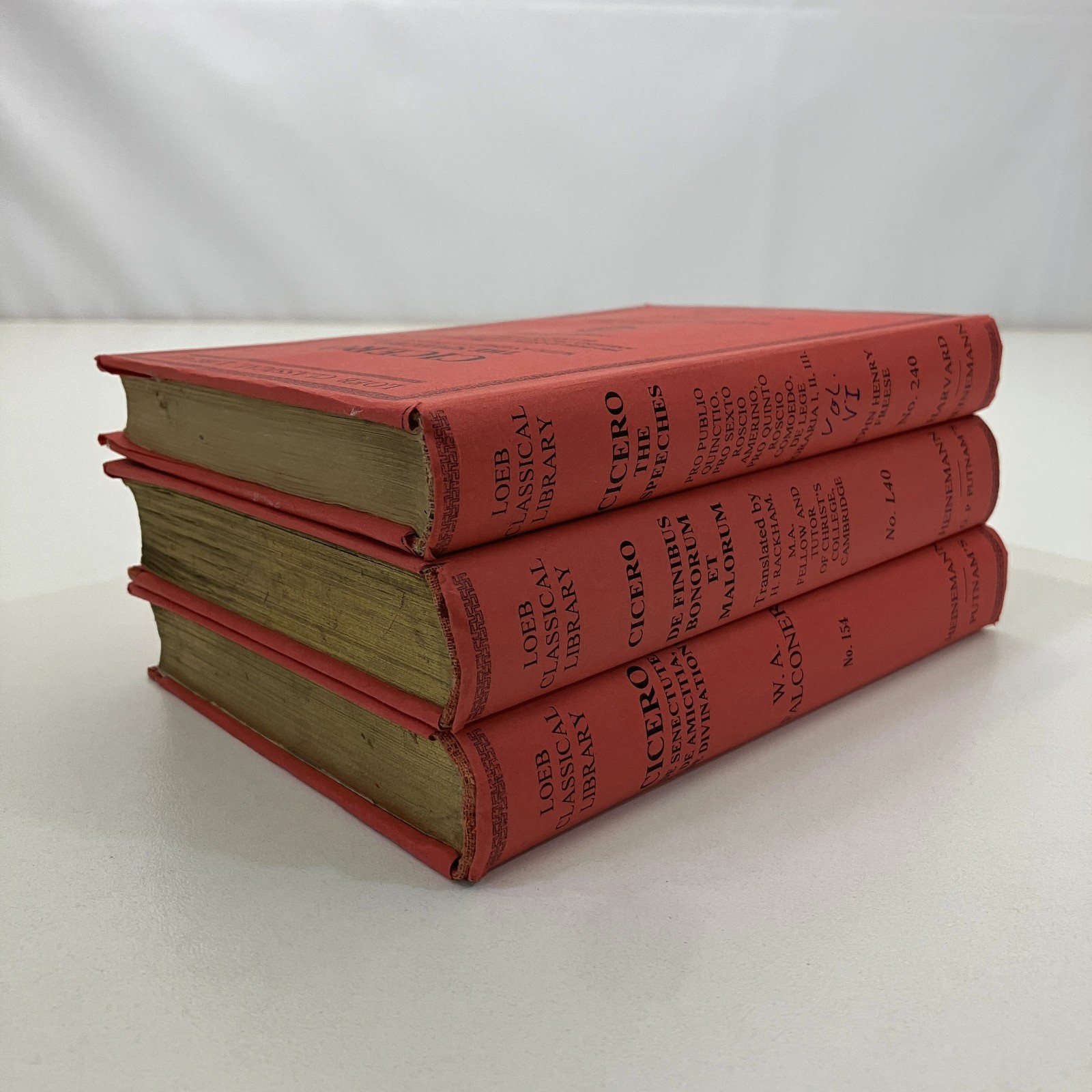 3 Cicero Loeb Classical Library Misc Vols HCDJ Book Lot Speeches Senectute