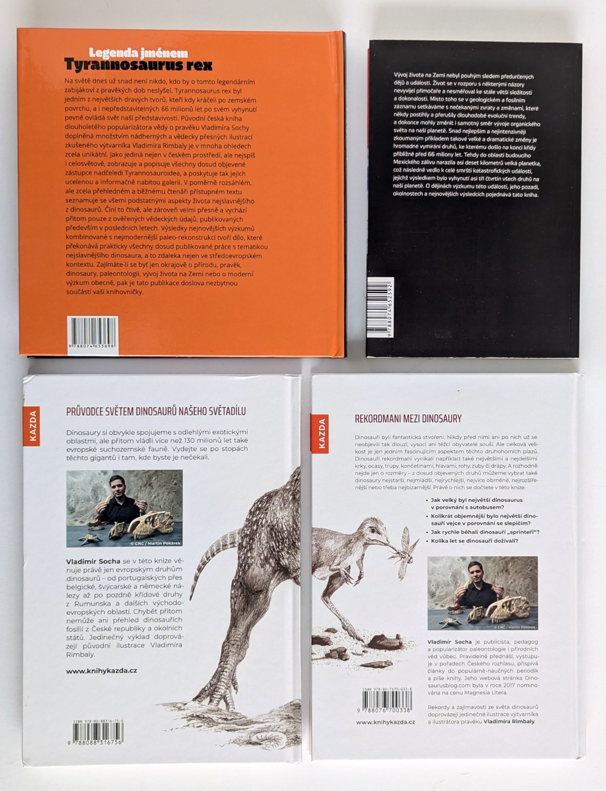 Tyrannosaurus rex Lot of 4 Czech Books on Dinosaurs Paleontology Vladimír Socha
